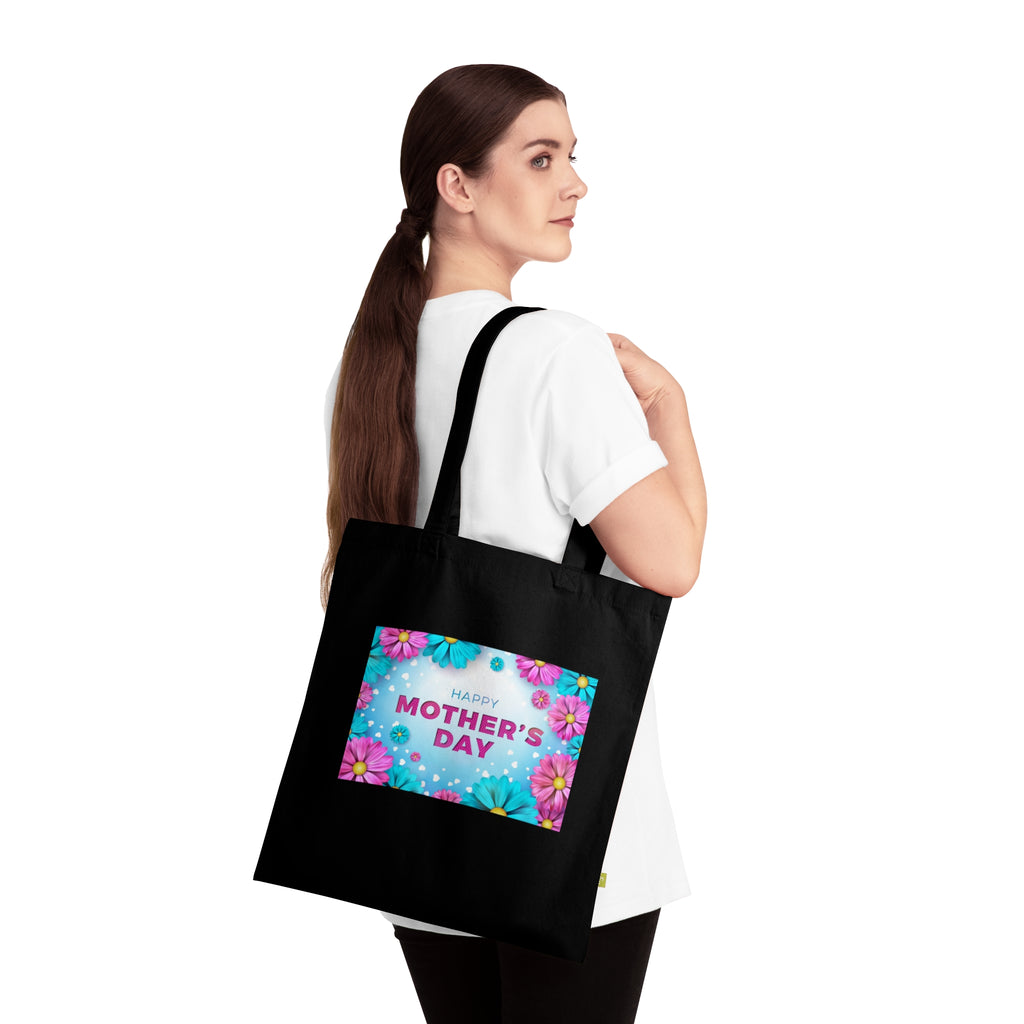 Mother's Day Floral Tote Bag – 'Happy Mother's Day' Organic Cotton Gift Tote