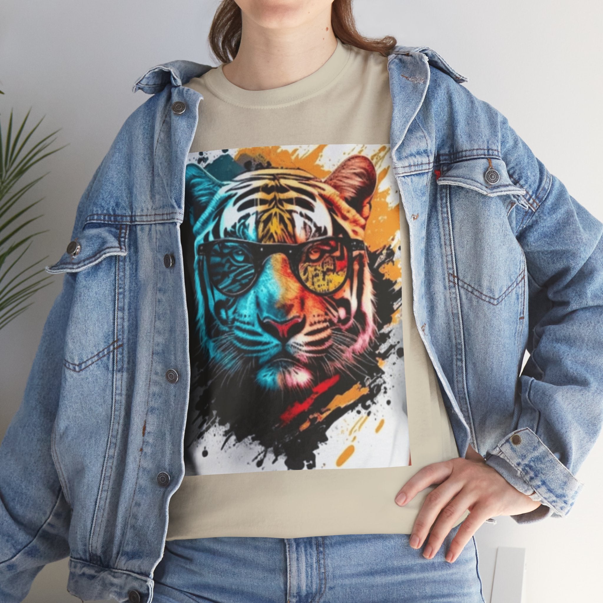 Tiger Portrait T-Shirt — Colorful Abstract Tiger Face Tee