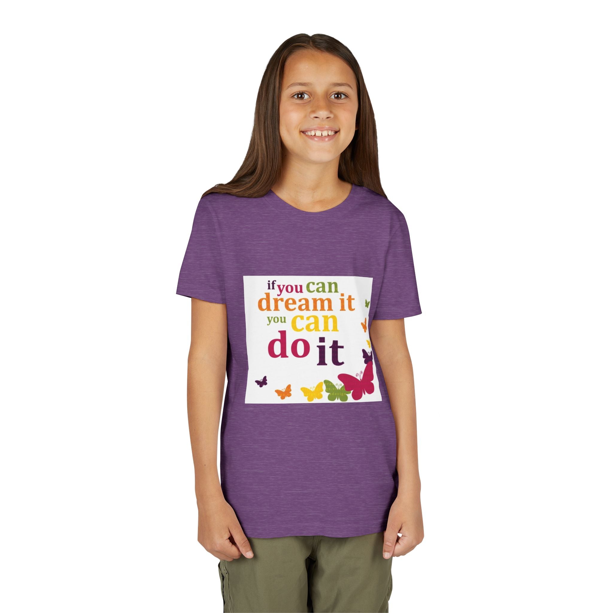 Youth Tee – "If You Can Dream It You Can Do It" Colorful Butterfly Inspirational Shirt