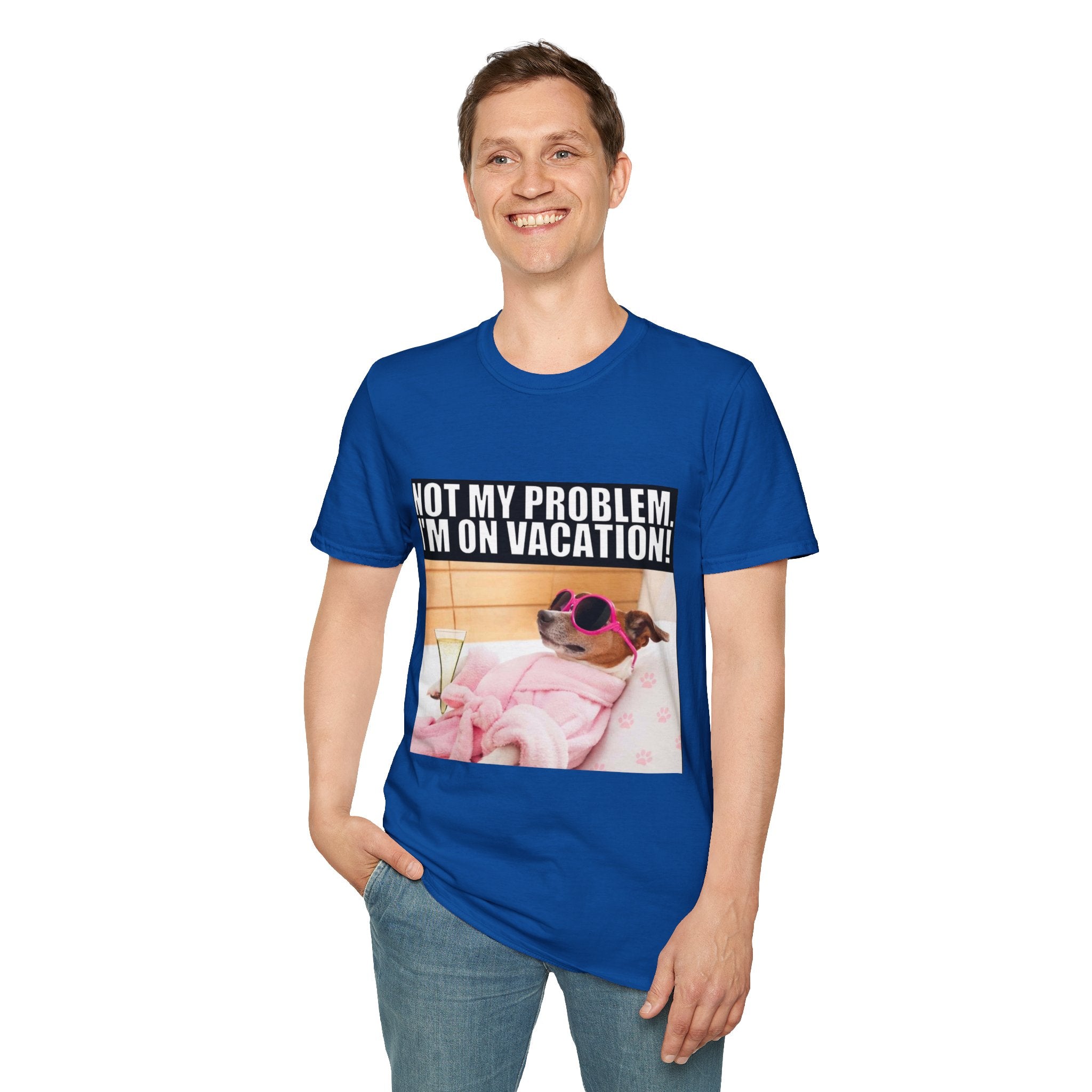 Vacation Vibes T-Shirt — "Not My Problem, I'm On Vacation" Relaxed Dog Graphic Tee