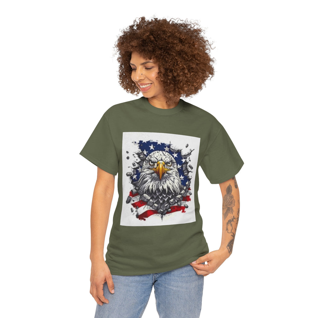 Eagle American Flag T-Shirt — Patriotic Bald Eagle Graphic Tee for 4th of July