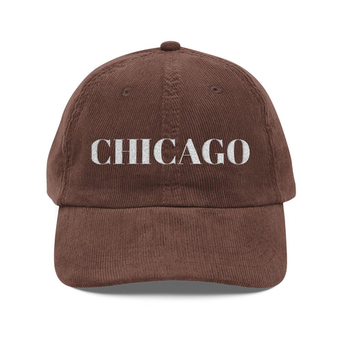 Chicago Embroidered Corduroy Cap — Vintage City Baseball Hat Unisex