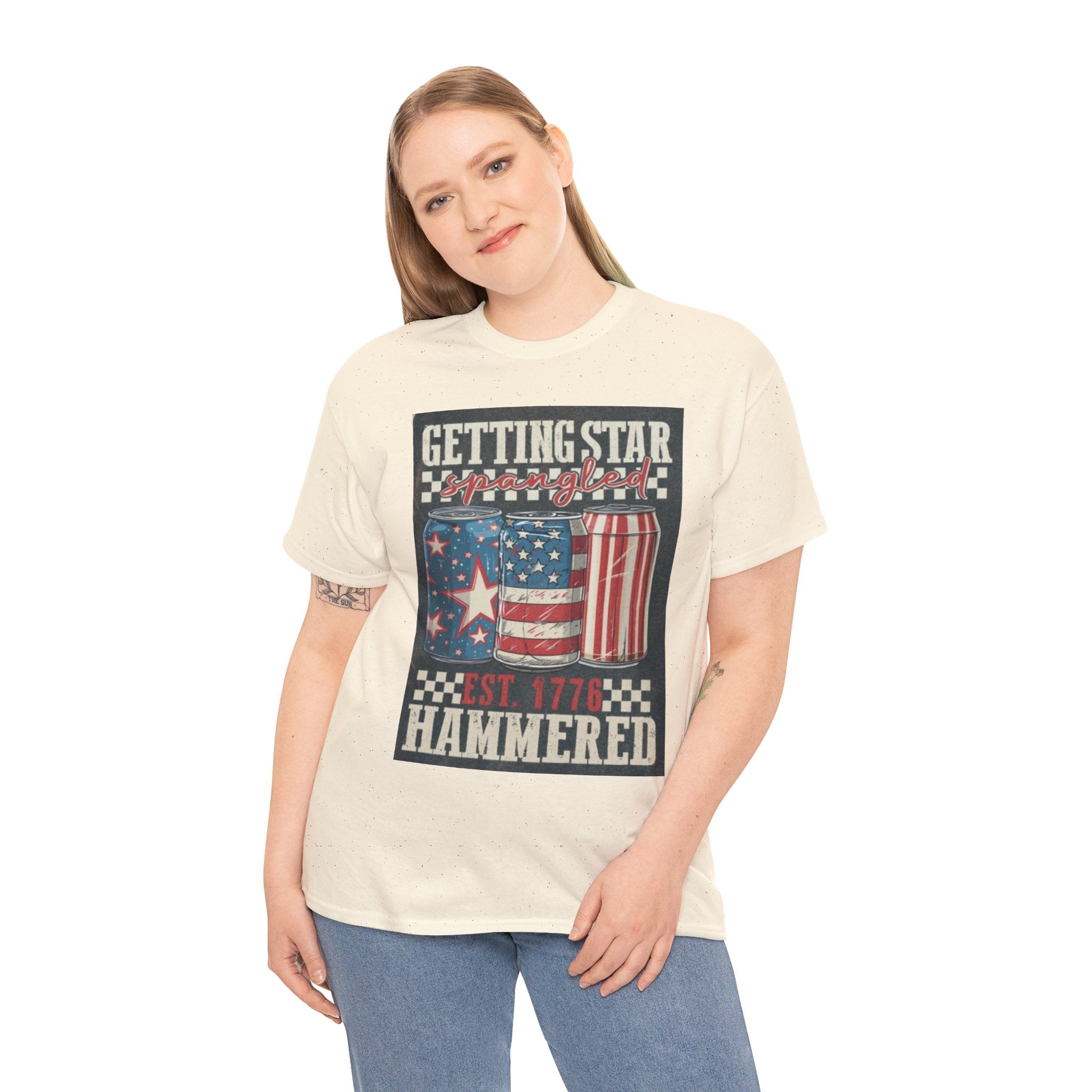 Getting Star Hammered Tee — Patriotic 4th of July Beer Can T-Shirt (Est. 1776)