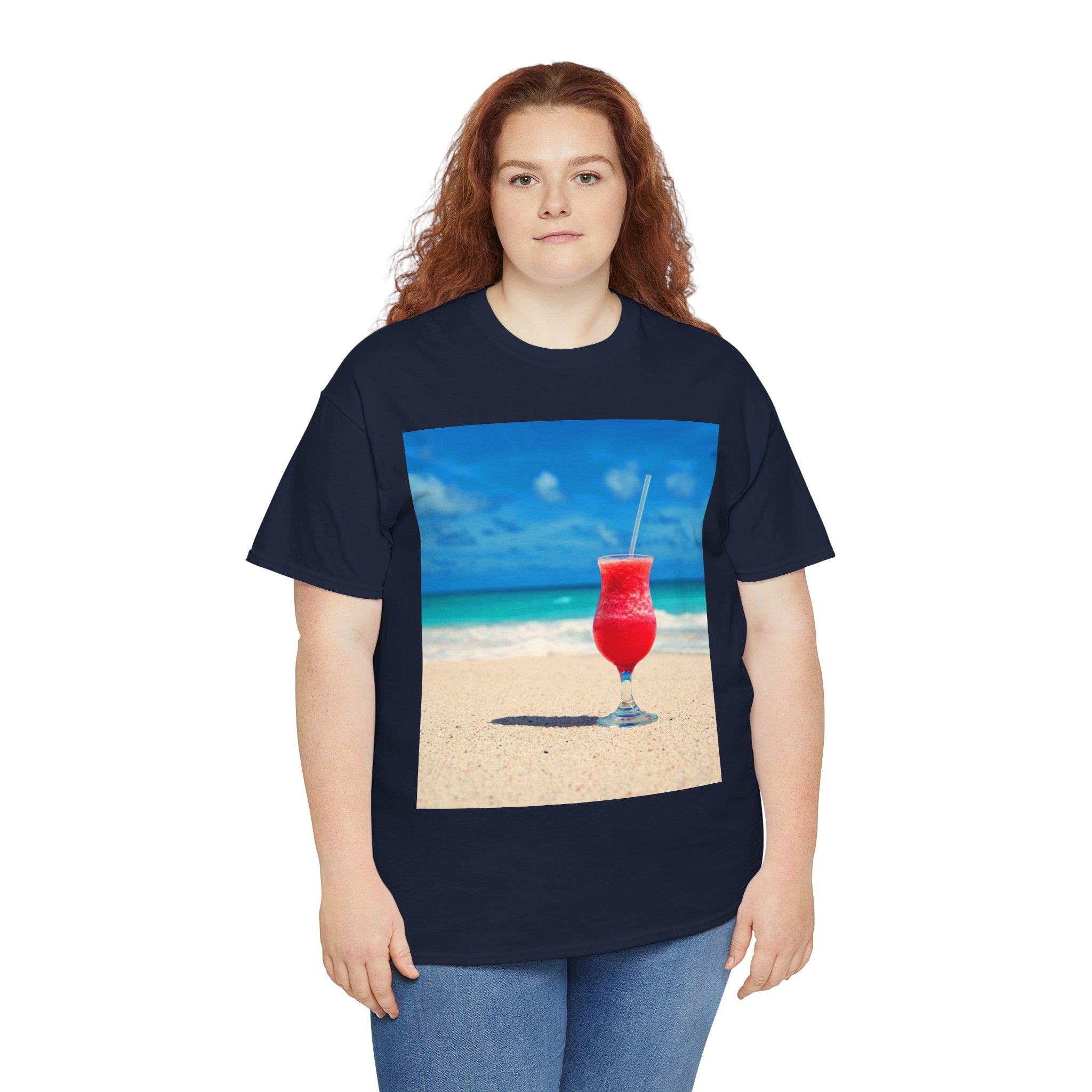 Tropical Beach Cocktail Graphic Tee (Summer Vacation Drink)