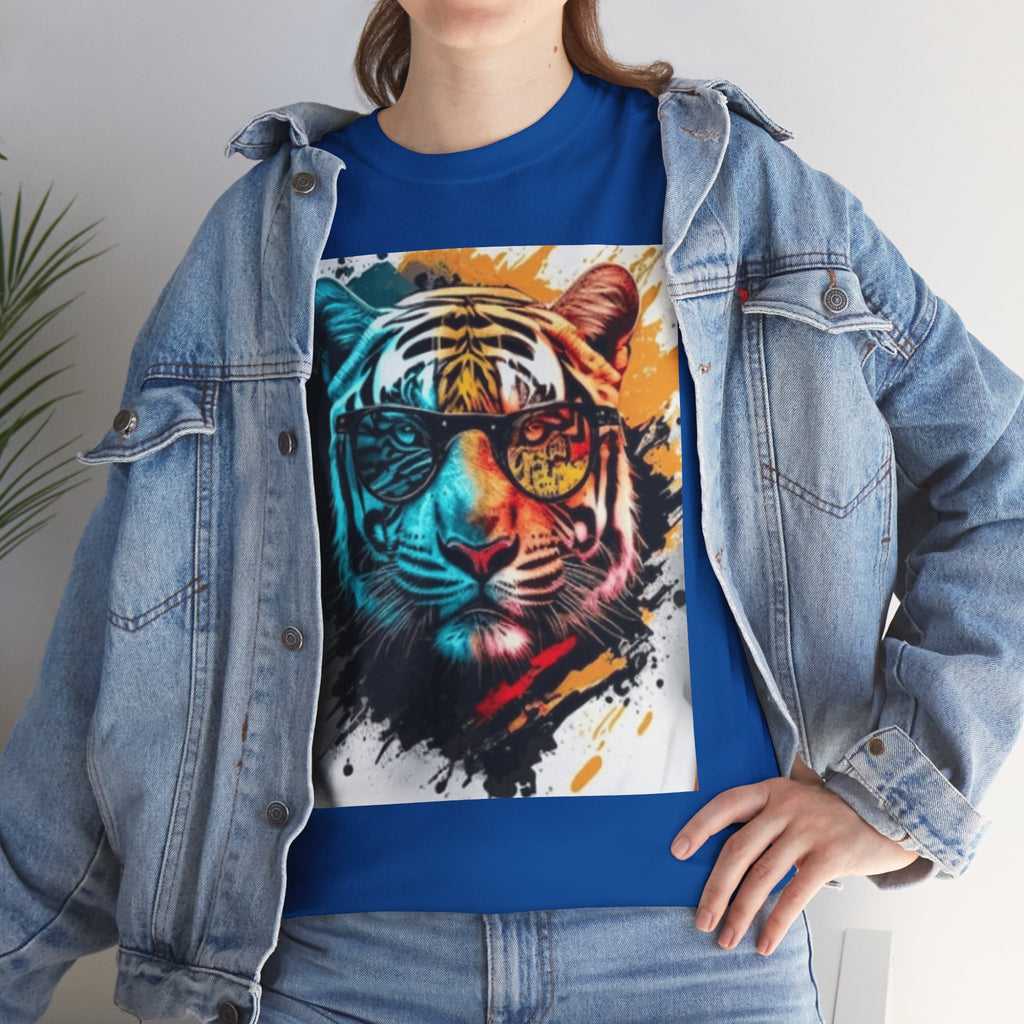 Tiger Portrait T-Shirt — Colorful Abstract Tiger Face Tee