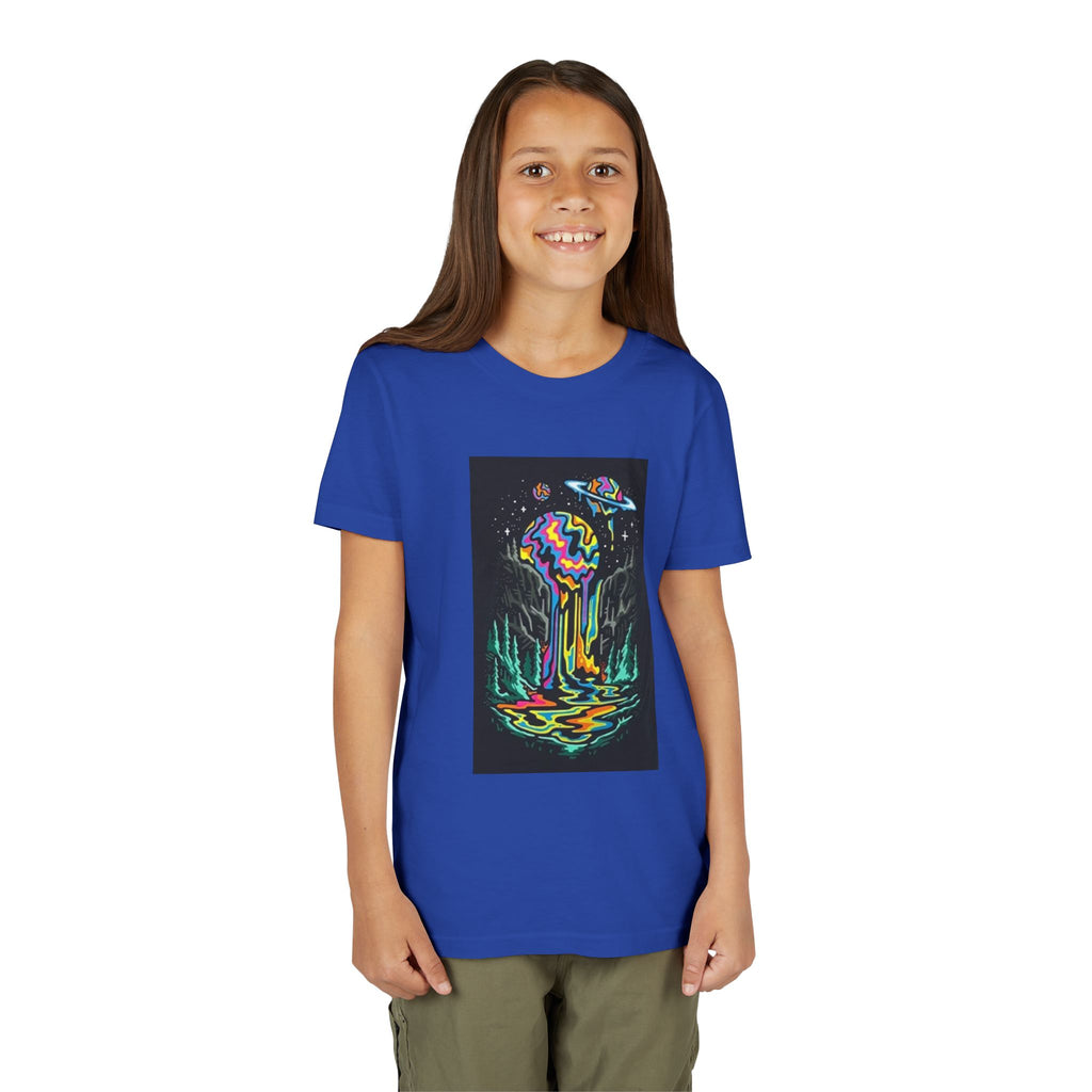 Youth Tee — Neon Drip Planet Space Graphic