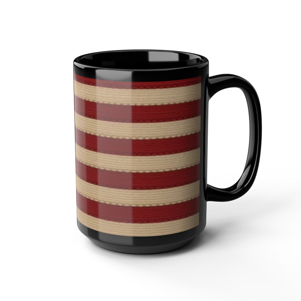 American Flag Vintage Black Mug — Patriotic Stars & Stripes Coffee Cup (11oz/15oz)