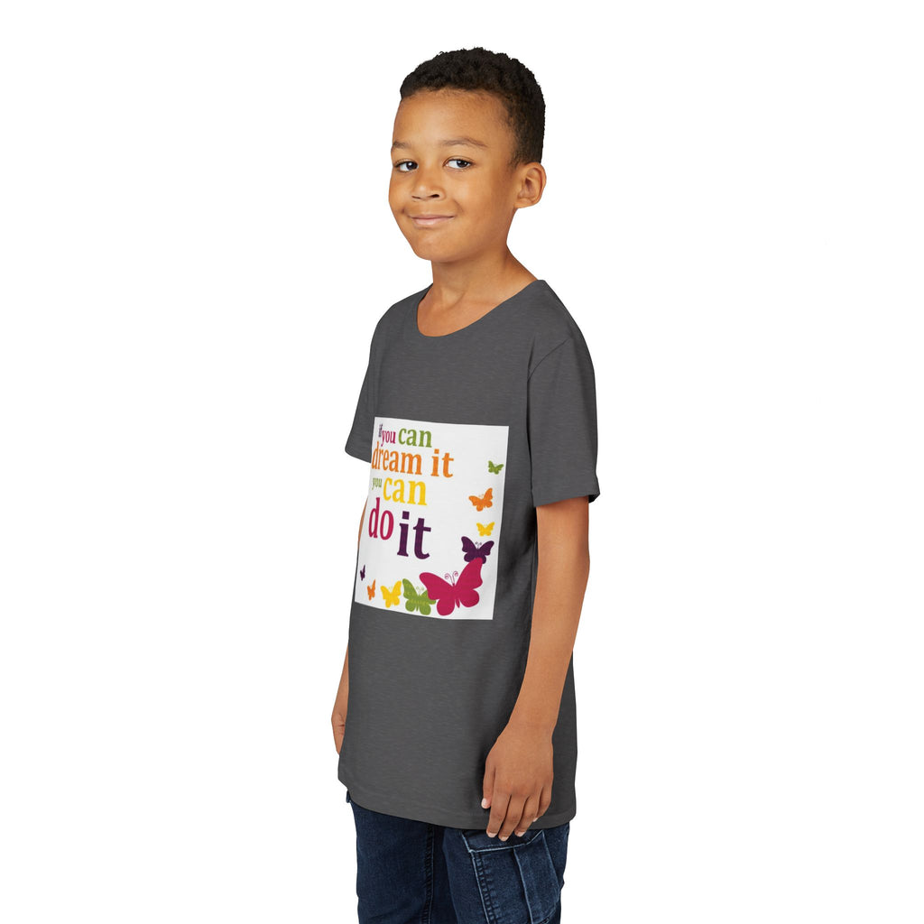 Youth Tee – "If You Can Dream It You Can Do It" Colorful Butterfly Inspirational Shirt