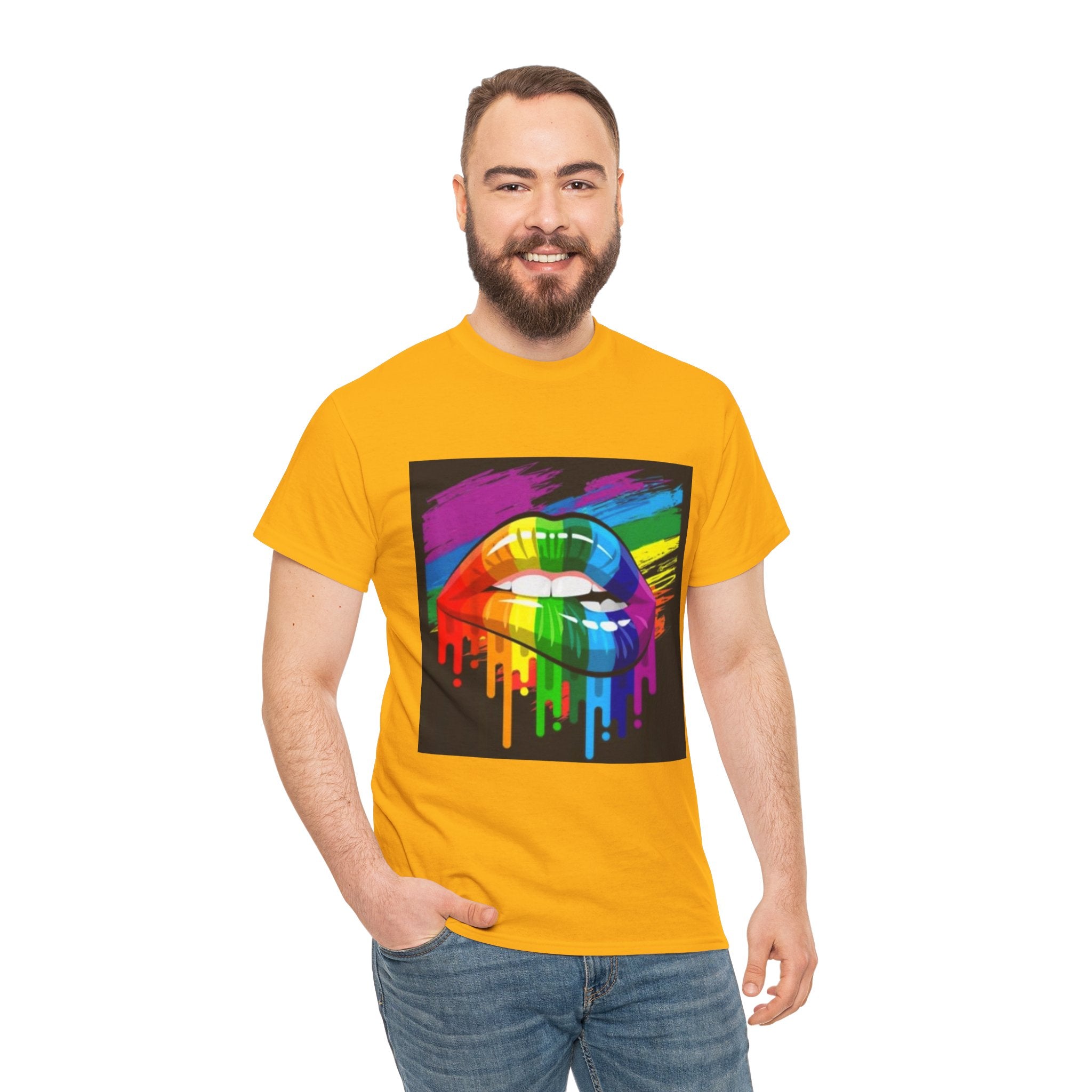 T-Shirt — Rainbow Drip Lips Pride Graphic Tee