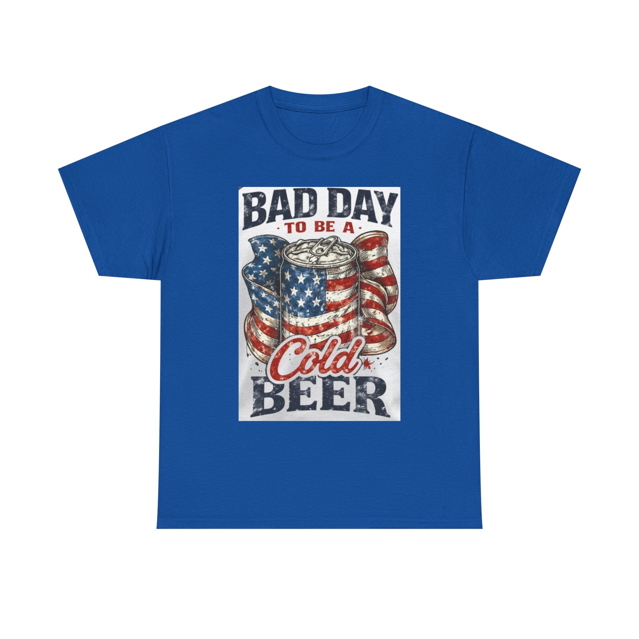Bad Day to Be a Cold Beer T-Shirt — American Flag Beer Can Graphic Tee