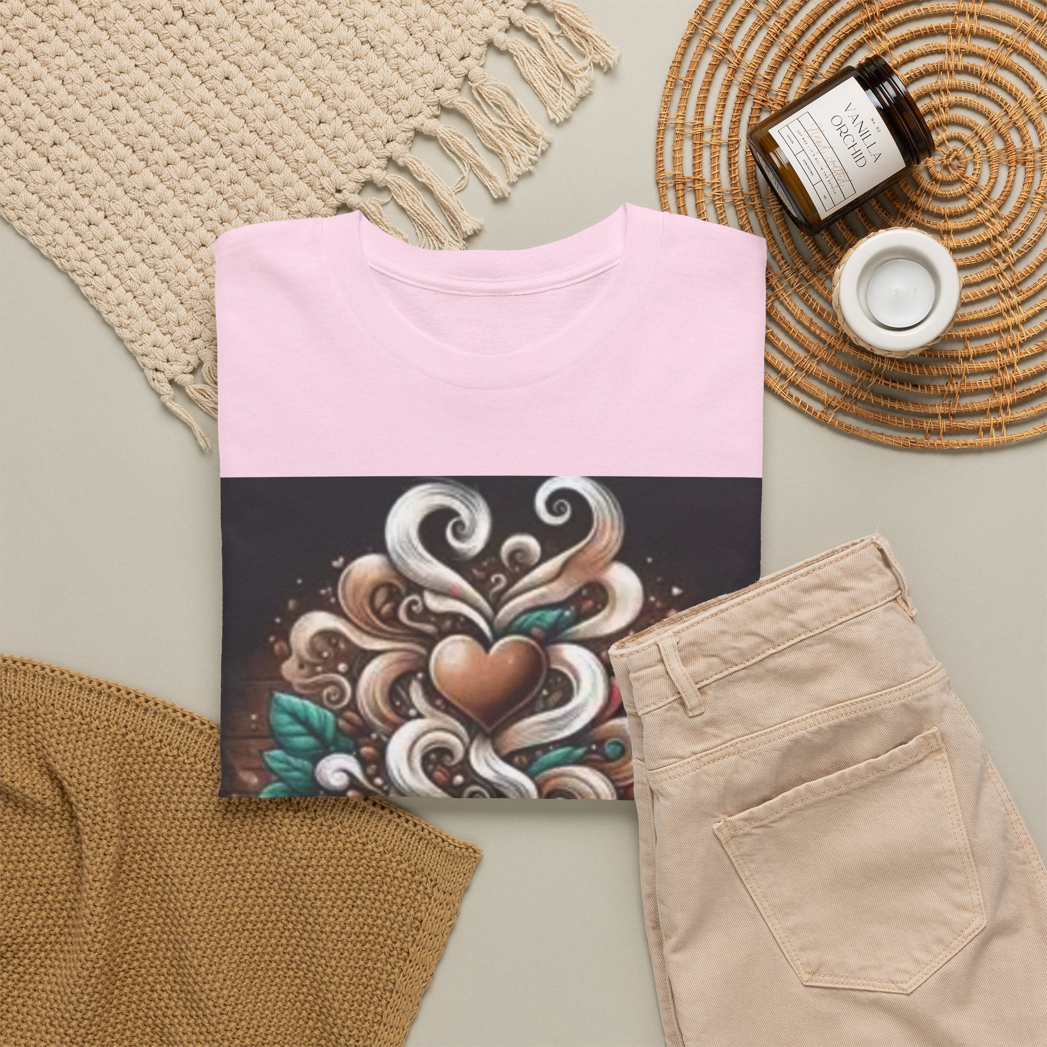 Coffee Cup T-Shirt — Whimsical Steaming Heart Coffee Design