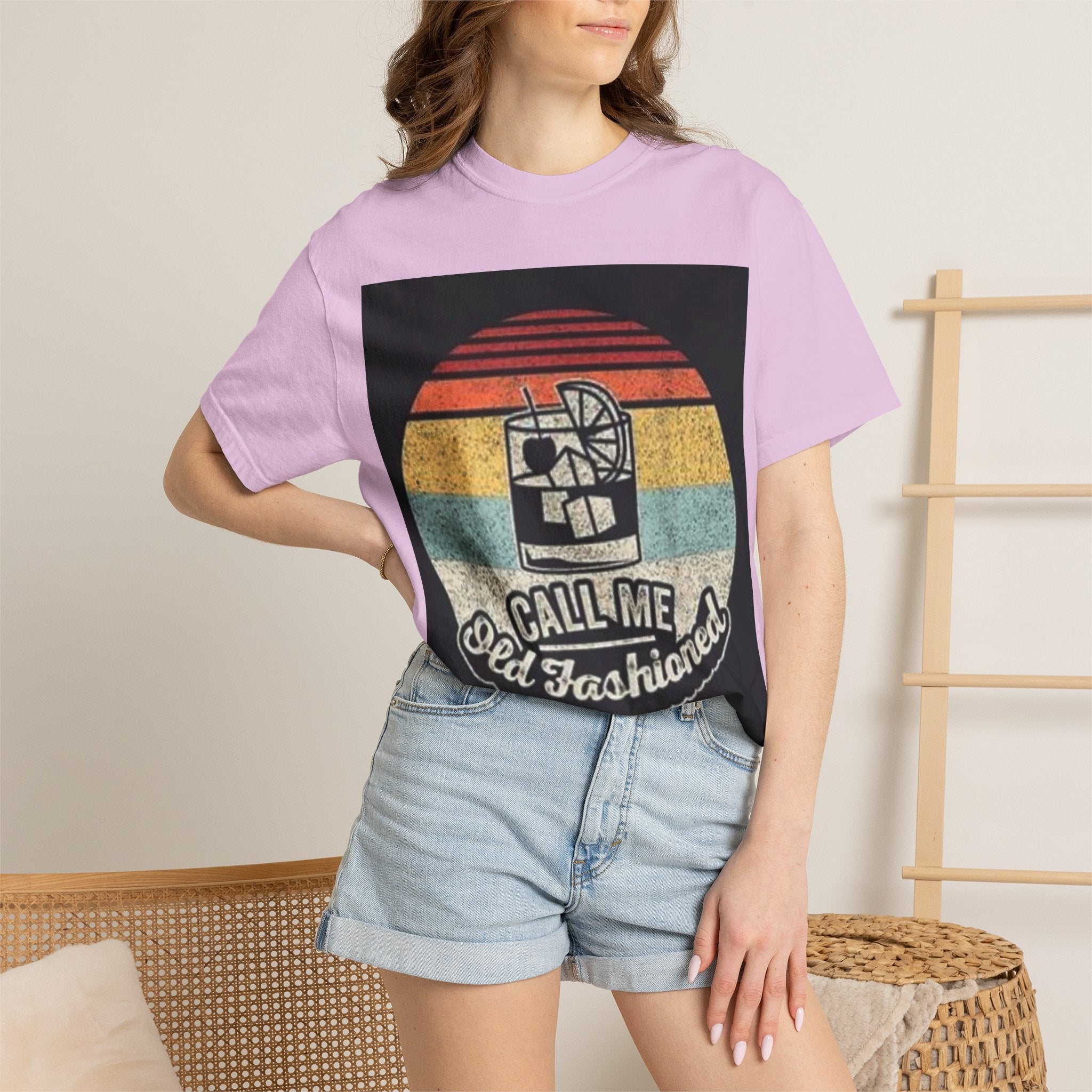 T-Shirt — "Call Me Old Fashioned" Retro Cocktail Graphic Tee