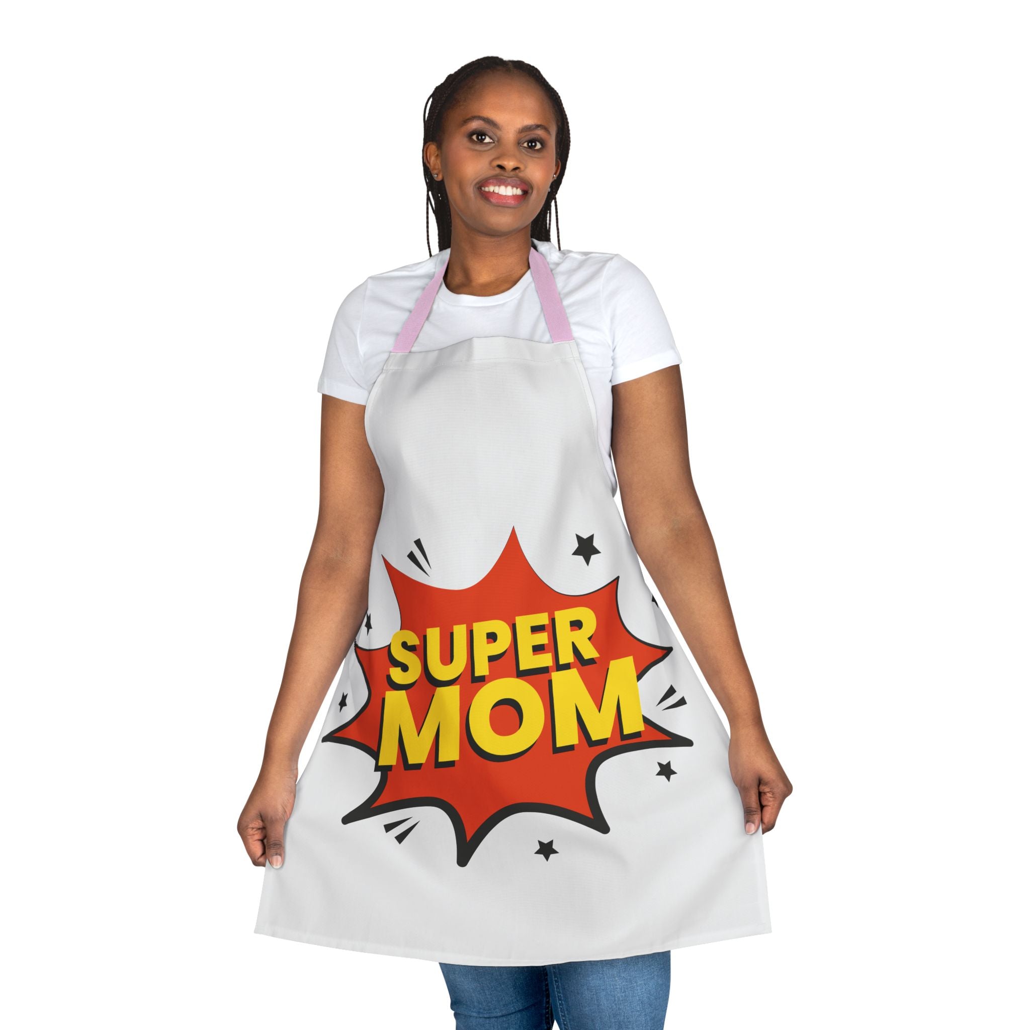 Super Mom Comic-Style Apron — Mother's Day Gift for Baking & BBQ
