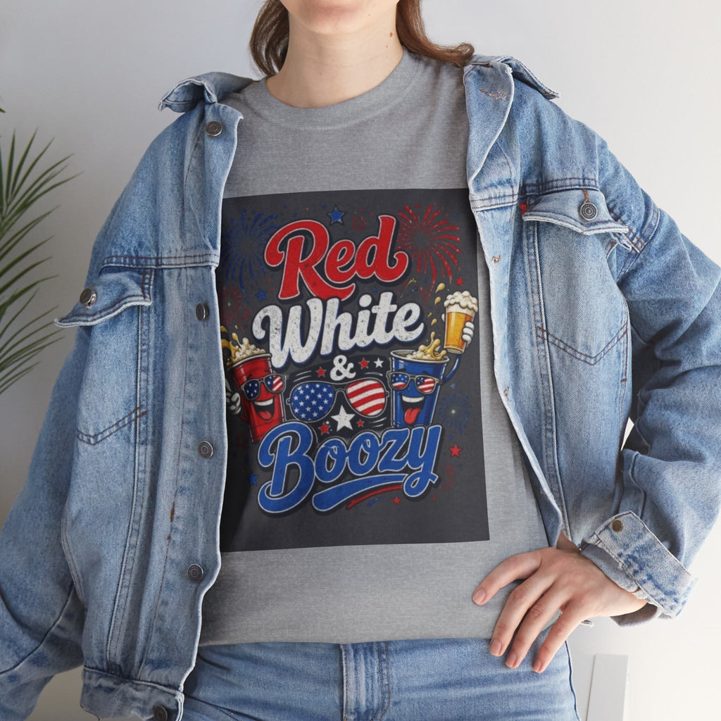 Red White & Boozy T-Shirt – Patriotic 4th of July Party Tee