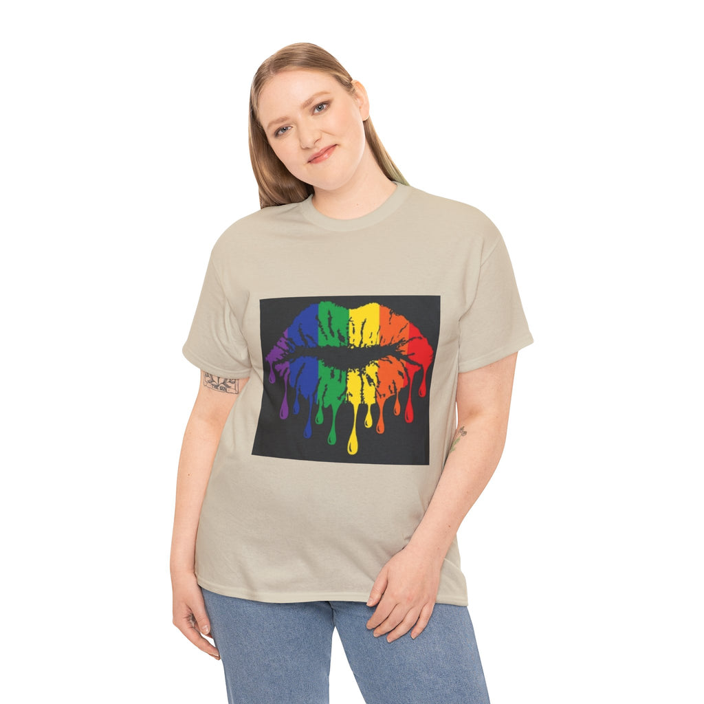 Rainbow Drip Kiss T-Shirt – LGBTQ+ Pride Graphic Tee