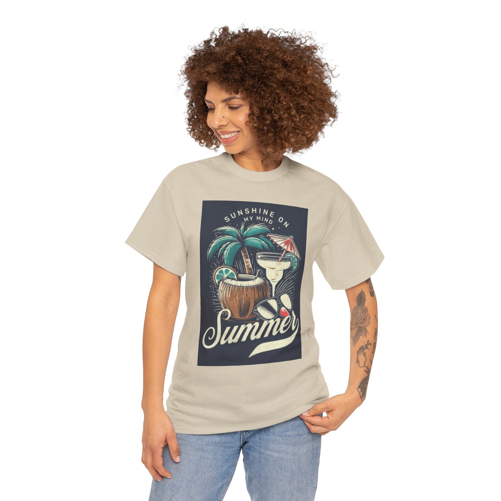 Summer Cocktail Tee — "Sunshine On My Mind" Tropical Beach T-Shirt