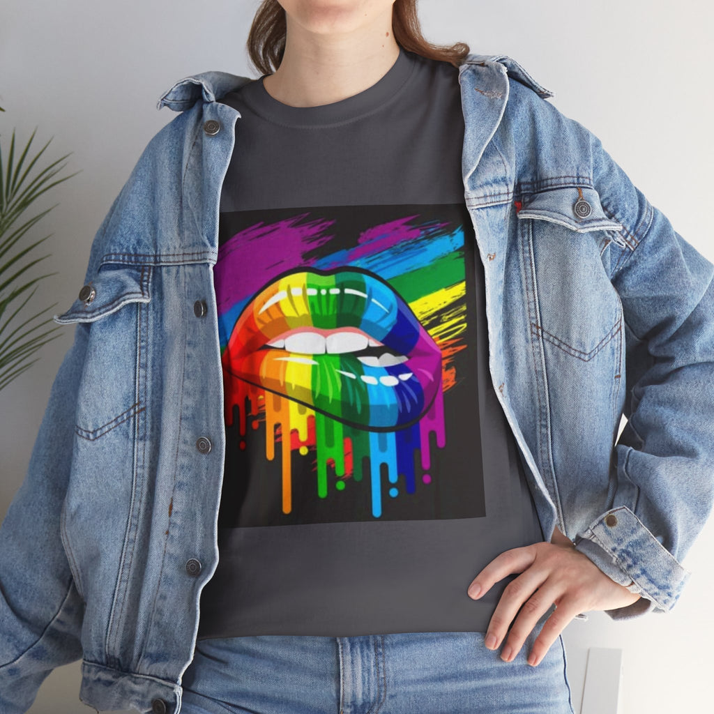T-Shirt — Rainbow Drip Lips Pride Graphic Tee