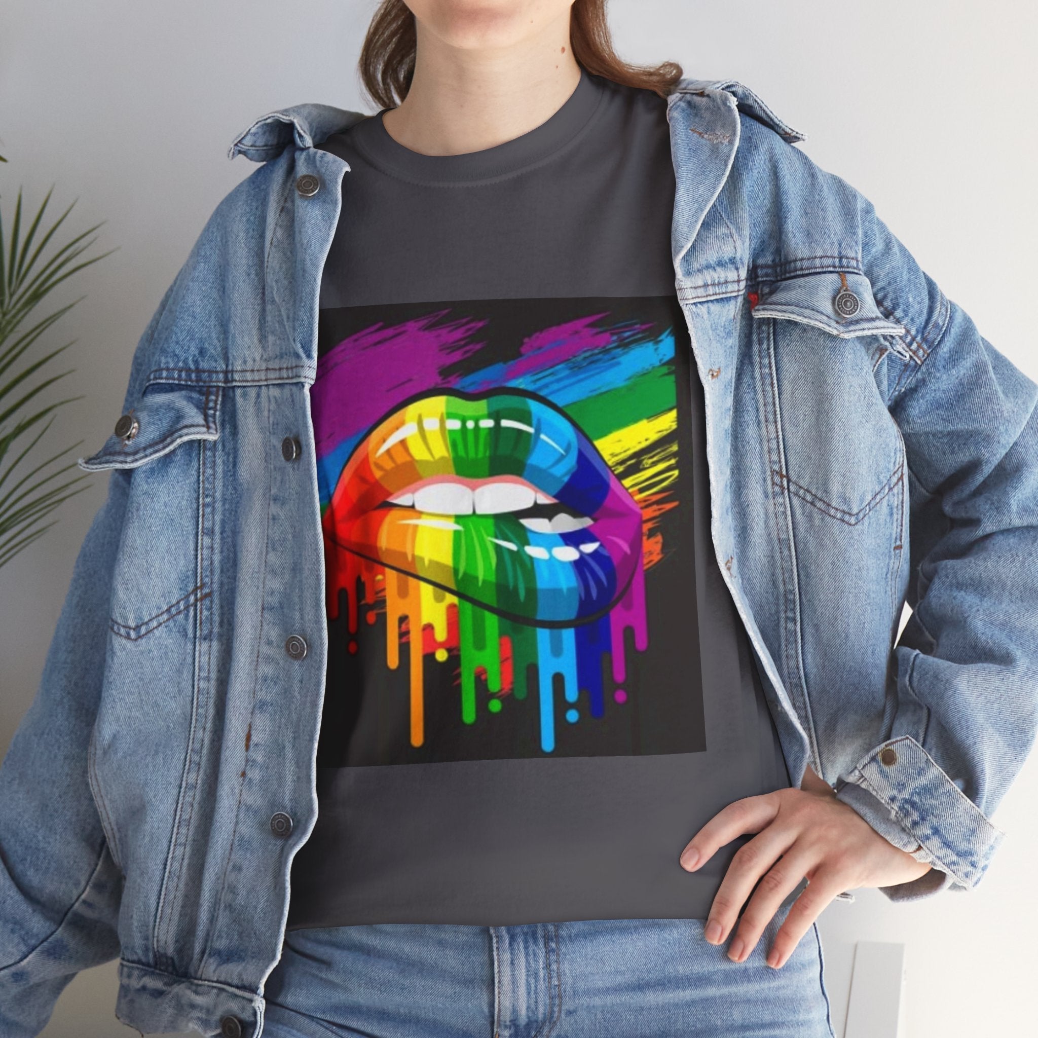 T-Shirt — Rainbow Drip Lips Pride Graphic Tee