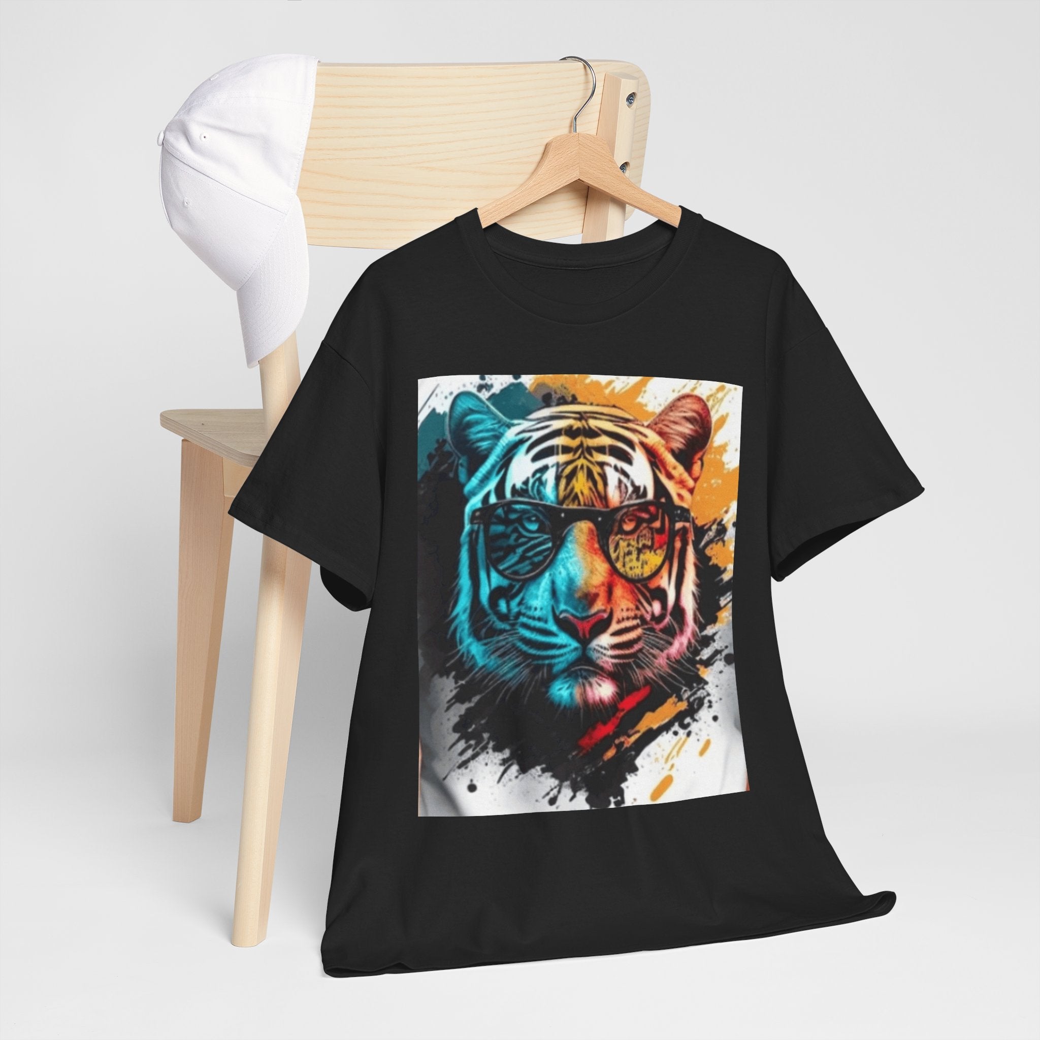Tiger Portrait T-Shirt — Colorful Abstract Tiger Face Tee