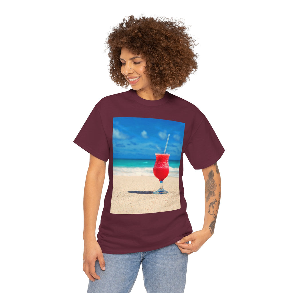 Tropical Beach Cocktail Graphic Tee (Summer Vacation Drink)