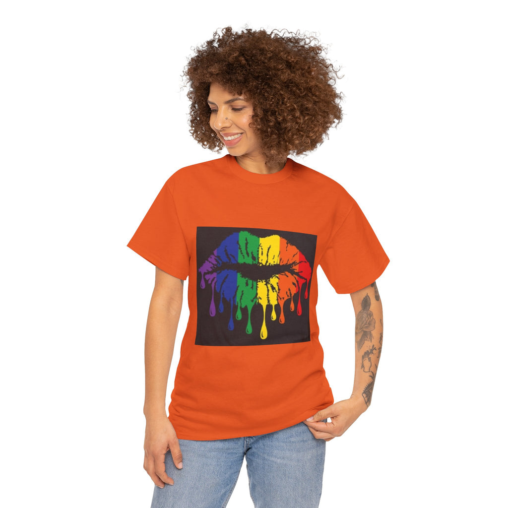 Rainbow Drip Kiss T-Shirt – LGBTQ+ Pride Graphic Tee