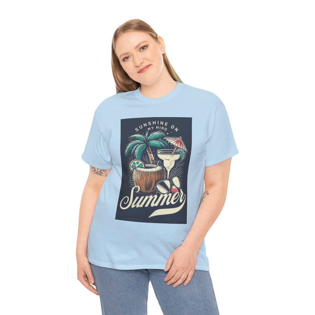 Summer Cocktail Tee — "Sunshine On My Mind" Tropical Beach T-Shirt