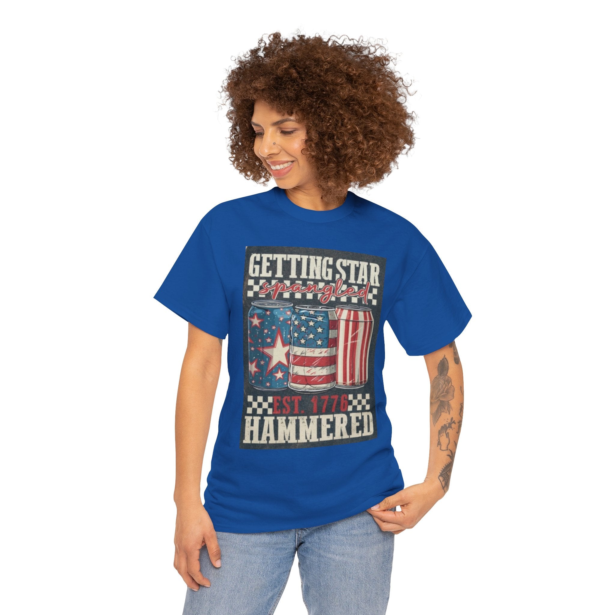 Getting Star Hammered Tee — Patriotic 4th of July Beer Can T-Shirt (Est. 1776)