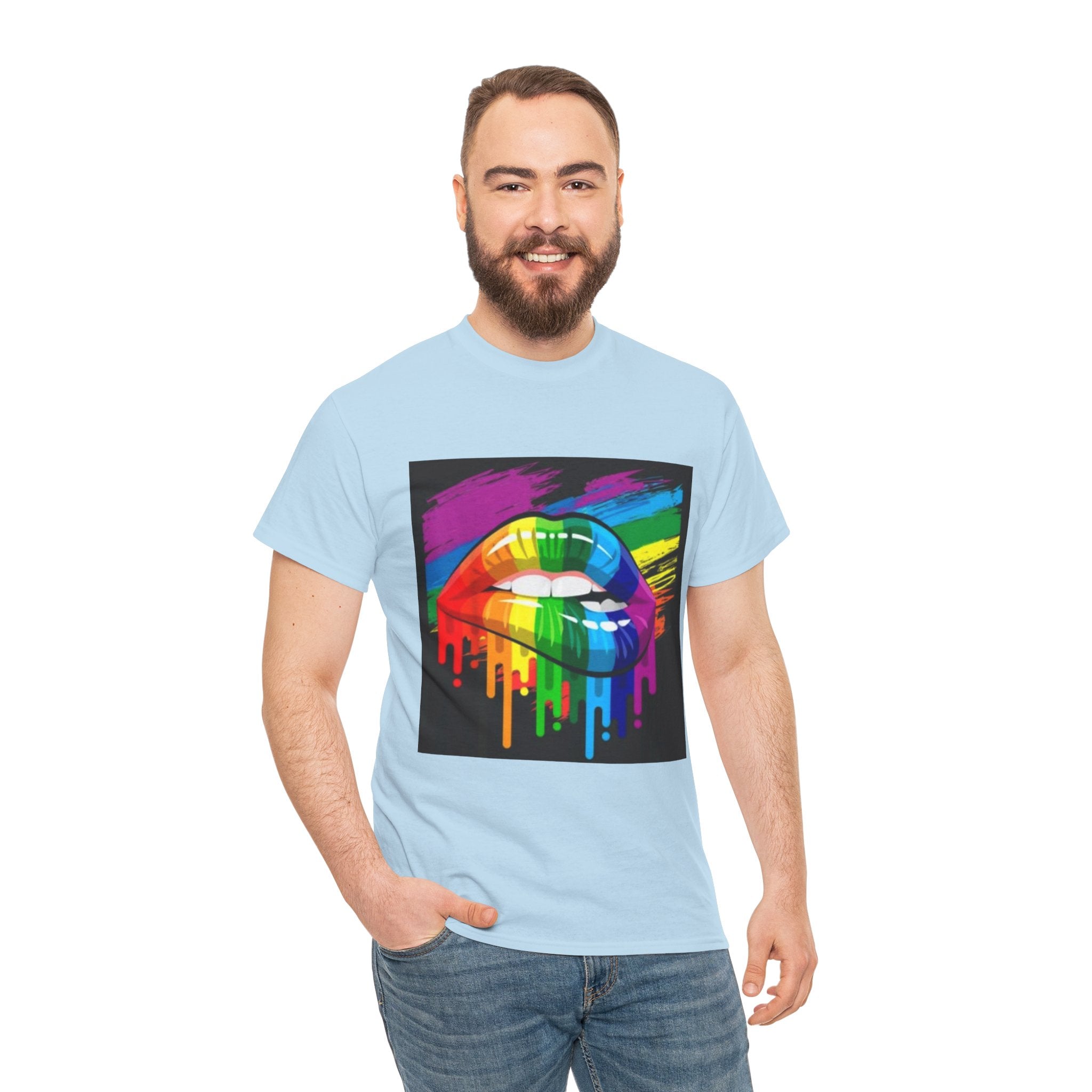 T-Shirt — Rainbow Drip Lips Pride Graphic Tee