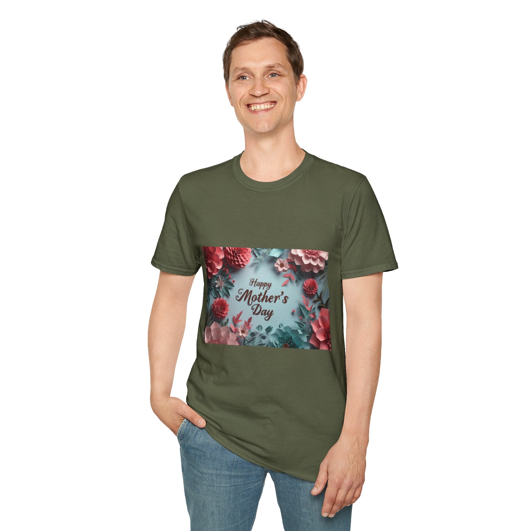 Mother's Day Floral T-Shirt — "Happy Mother's Day" Garden Bouquet Tee