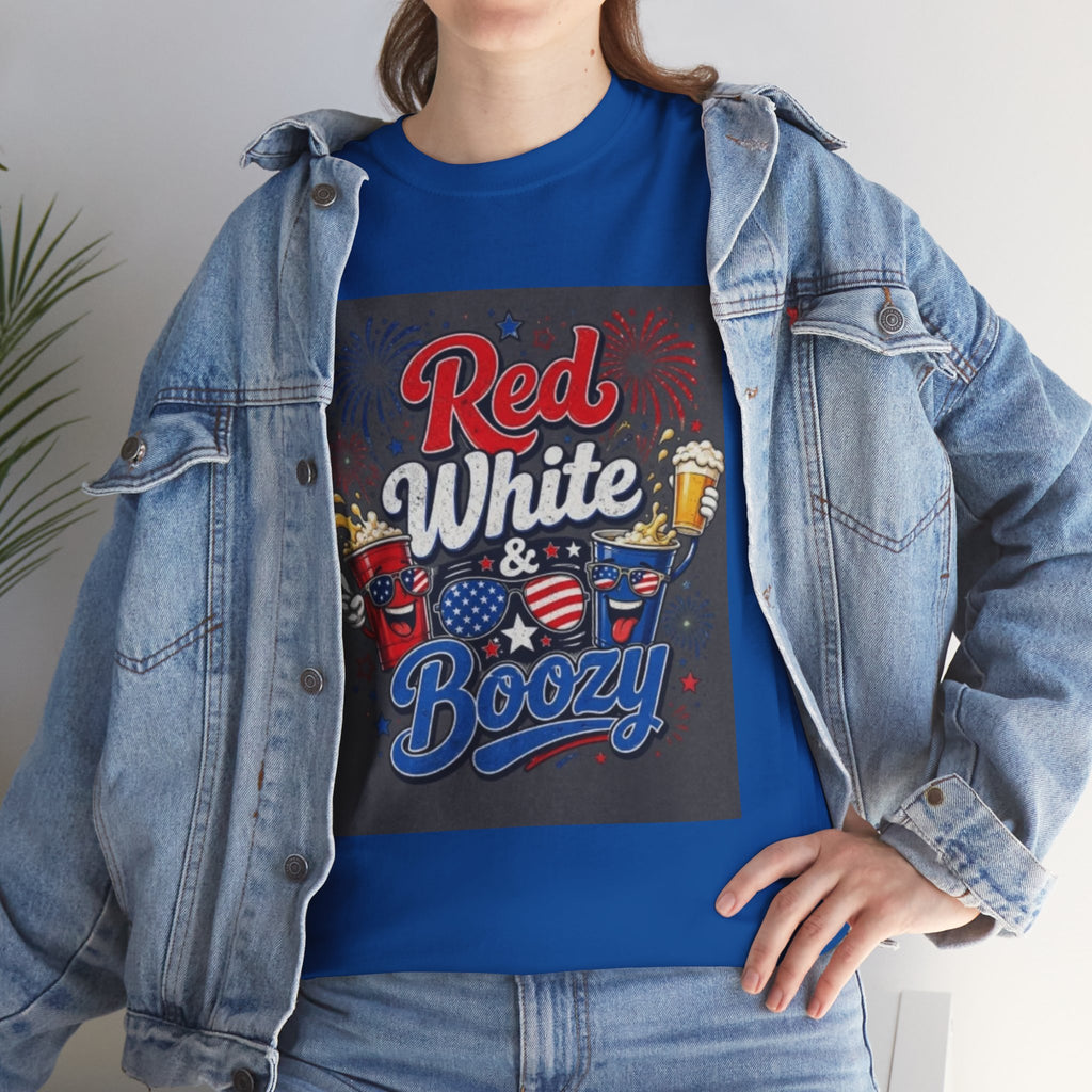 Red White & Boozy T-Shirt – Patriotic 4th of July Party Tee