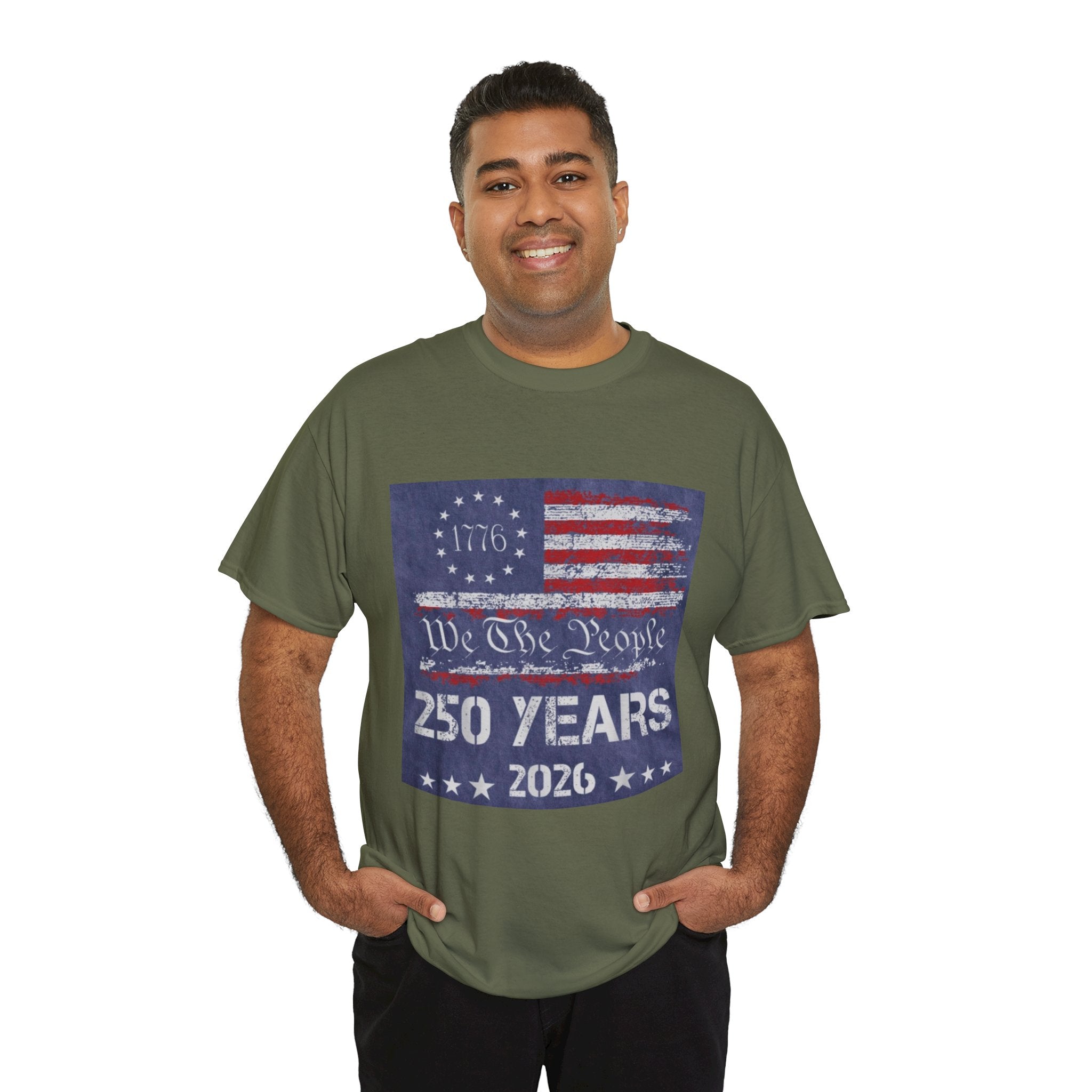 T-Shirt — Vintage 'We The People 250 Years 2026' Patriotic American Flag Tee
