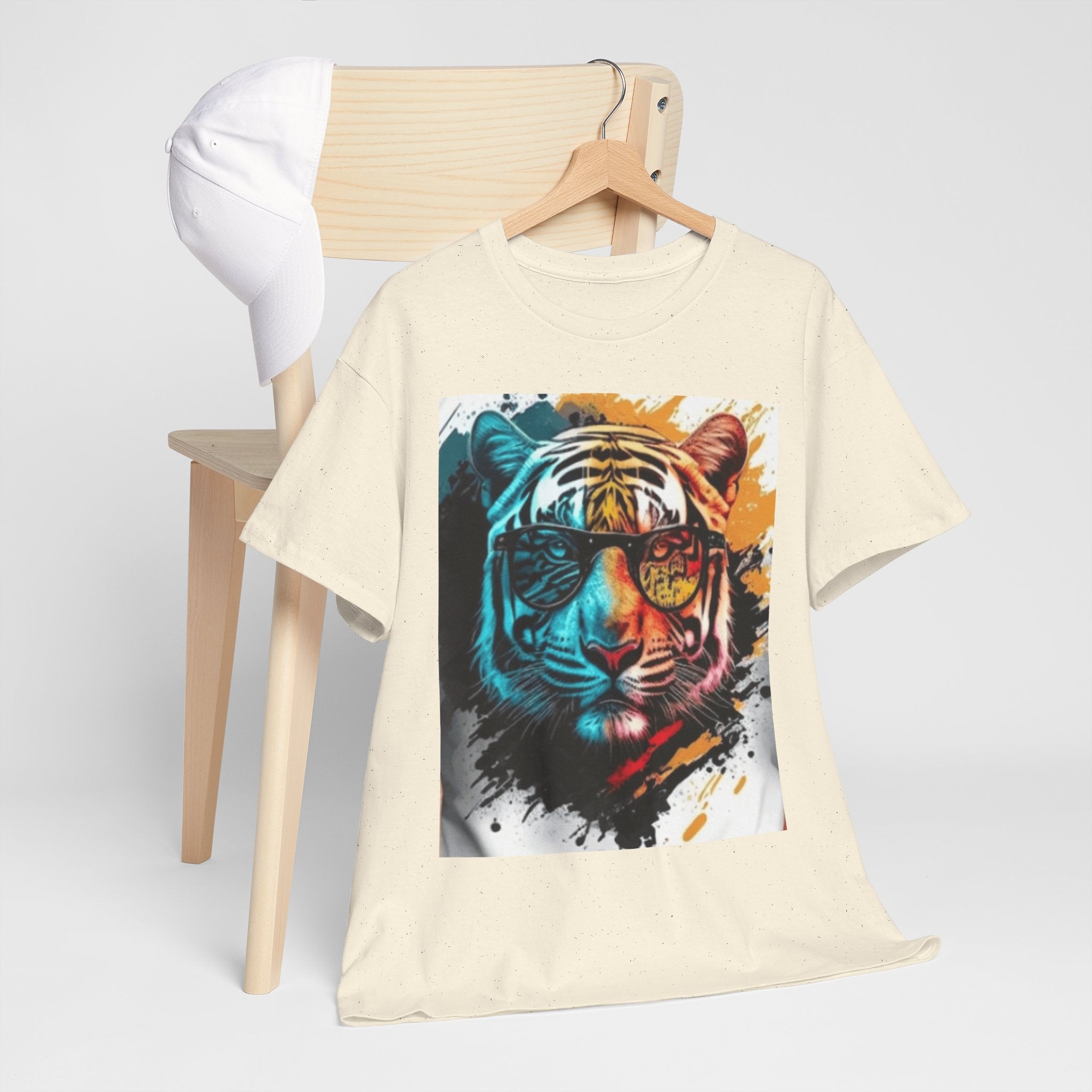 Tiger Portrait T-Shirt — Colorful Abstract Tiger Face Tee