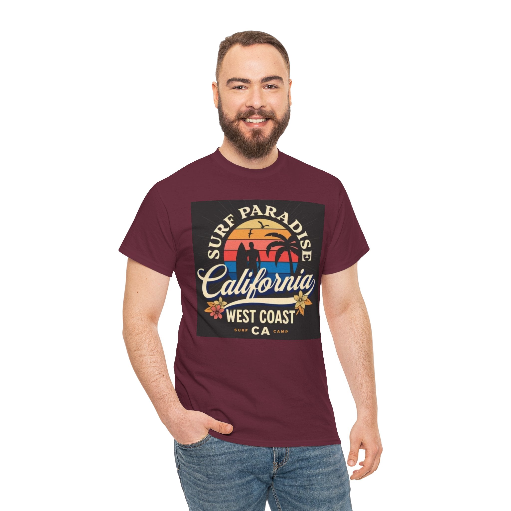 California Surf Paradise Tee — West Coast CA Vintage Sunset Graphic T-Shirt