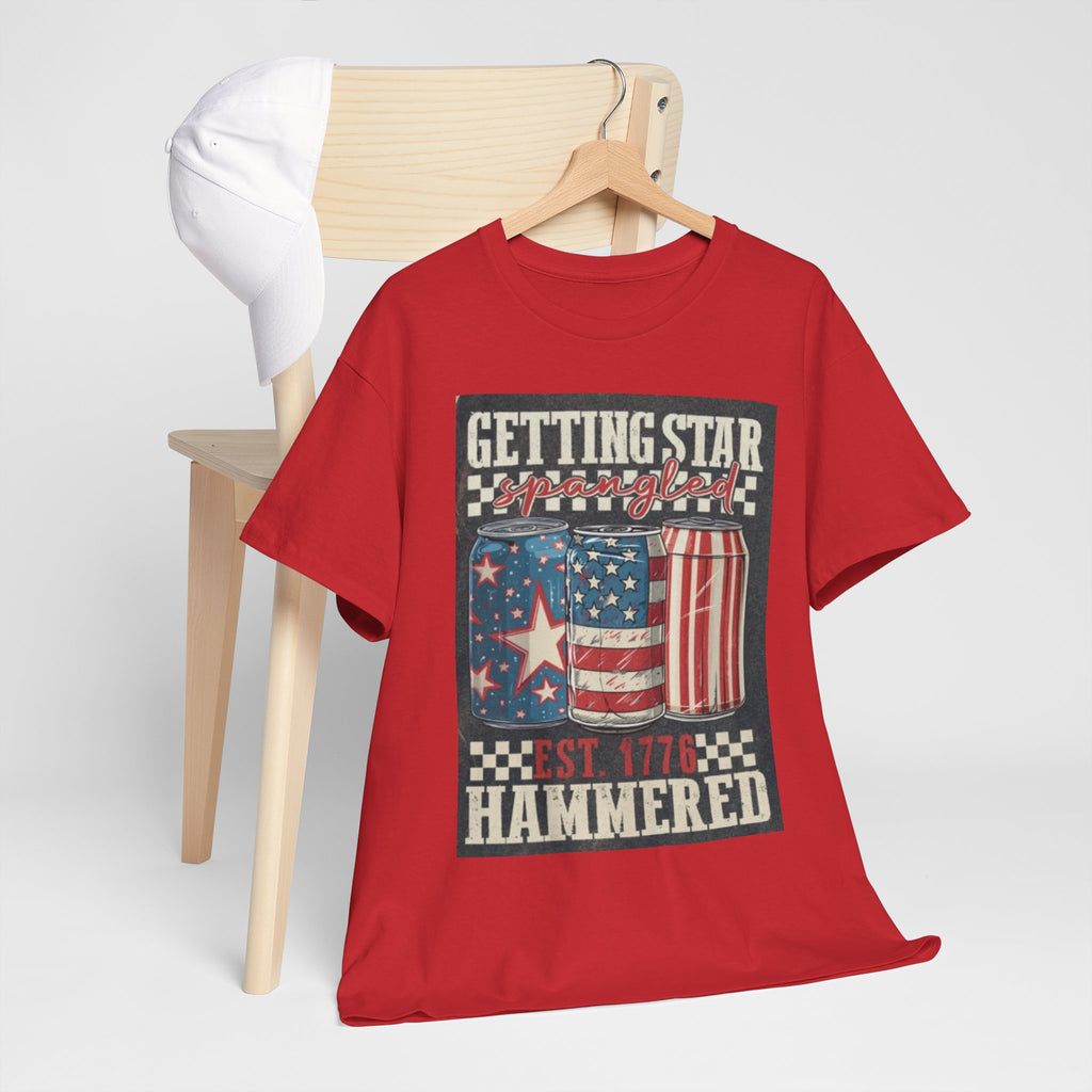 Getting Star Hammered Tee — Patriotic 4th of July Beer Can T-Shirt (Est. 1776)