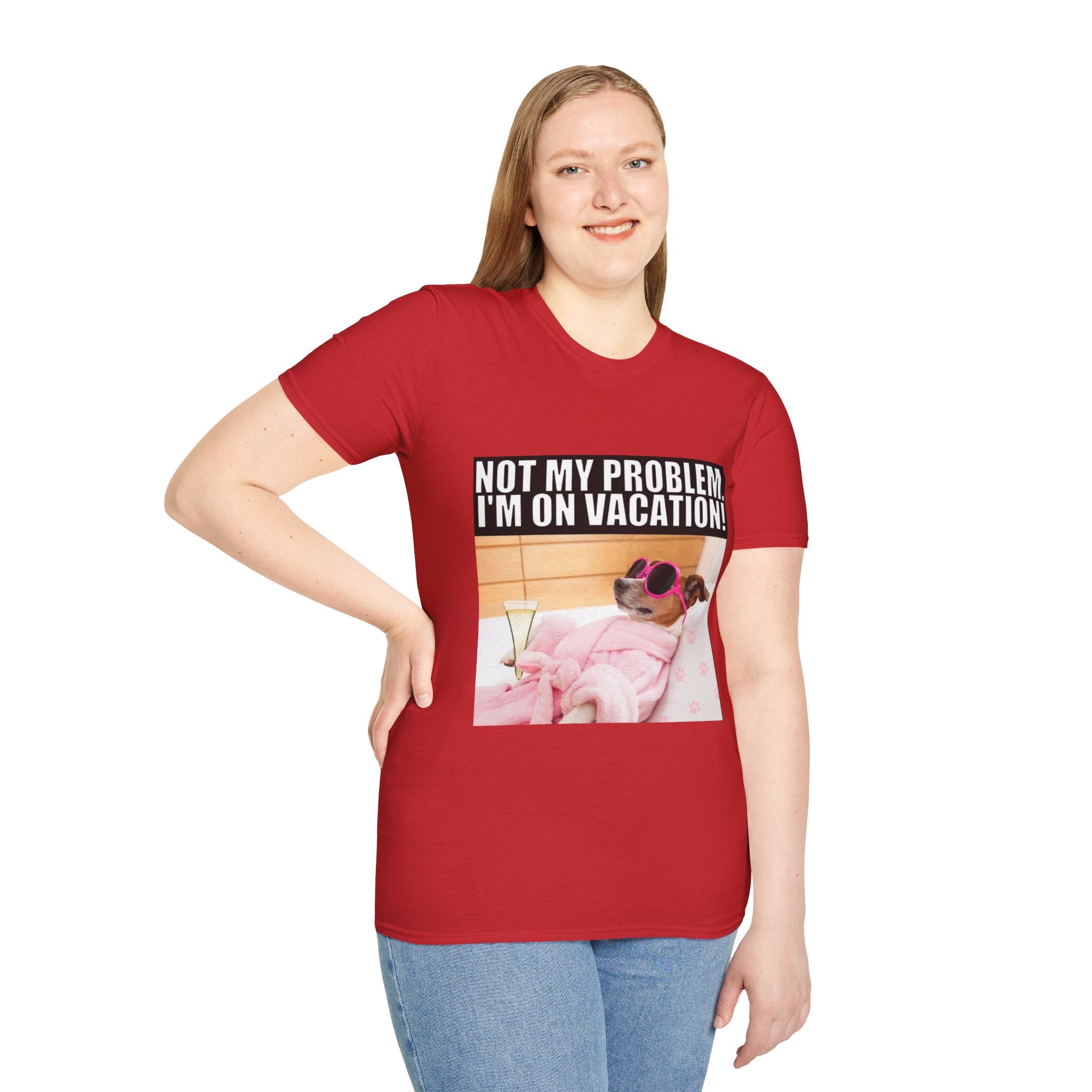 Vacation Vibes T-Shirt — "Not My Problem, I'm On Vacation" Relaxed Dog Graphic Tee