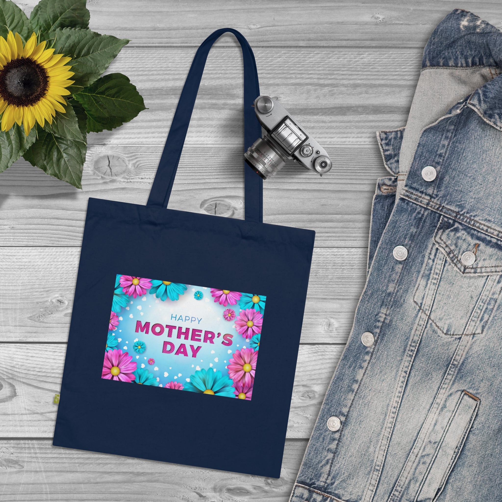 Mother's Day Floral Tote Bag – 'Happy Mother's Day' Organic Cotton Gift Tote