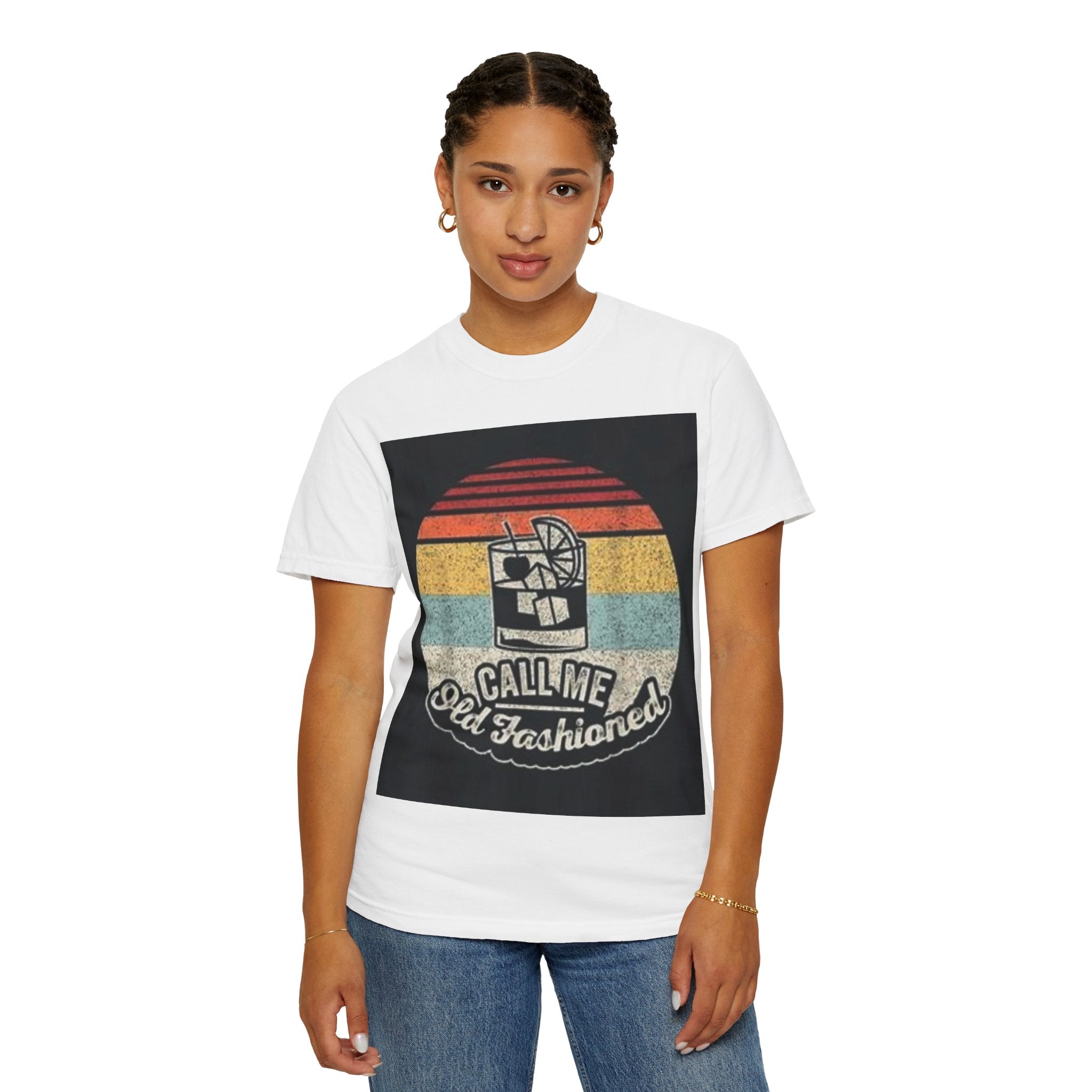 T-Shirt — "Call Me Old Fashioned" Retro Cocktail Graphic Tee