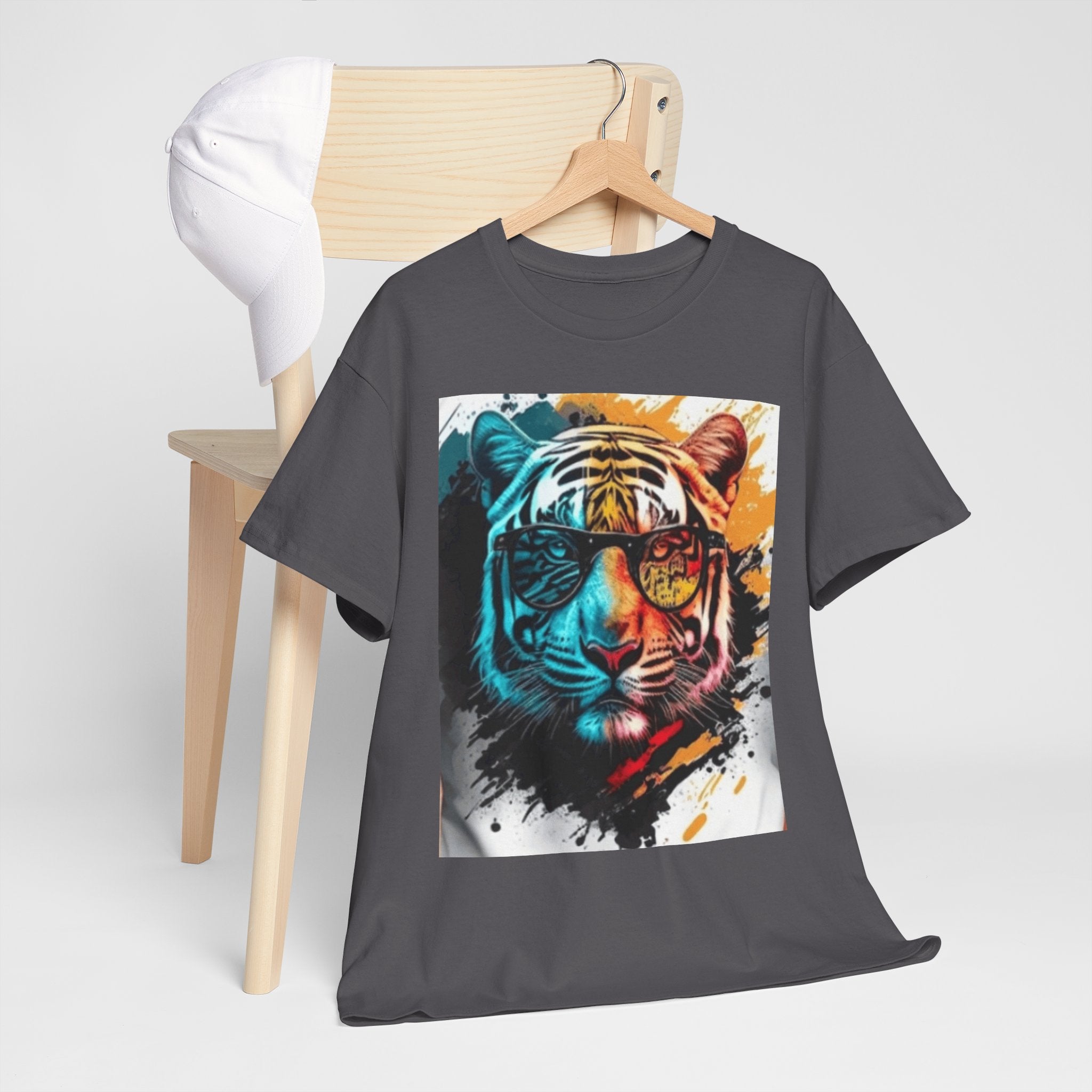 Tiger Portrait T-Shirt — Colorful Abstract Tiger Face Tee