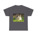Cat Photo Tee — Relaxed Cat Lying in Grass T-Shirt