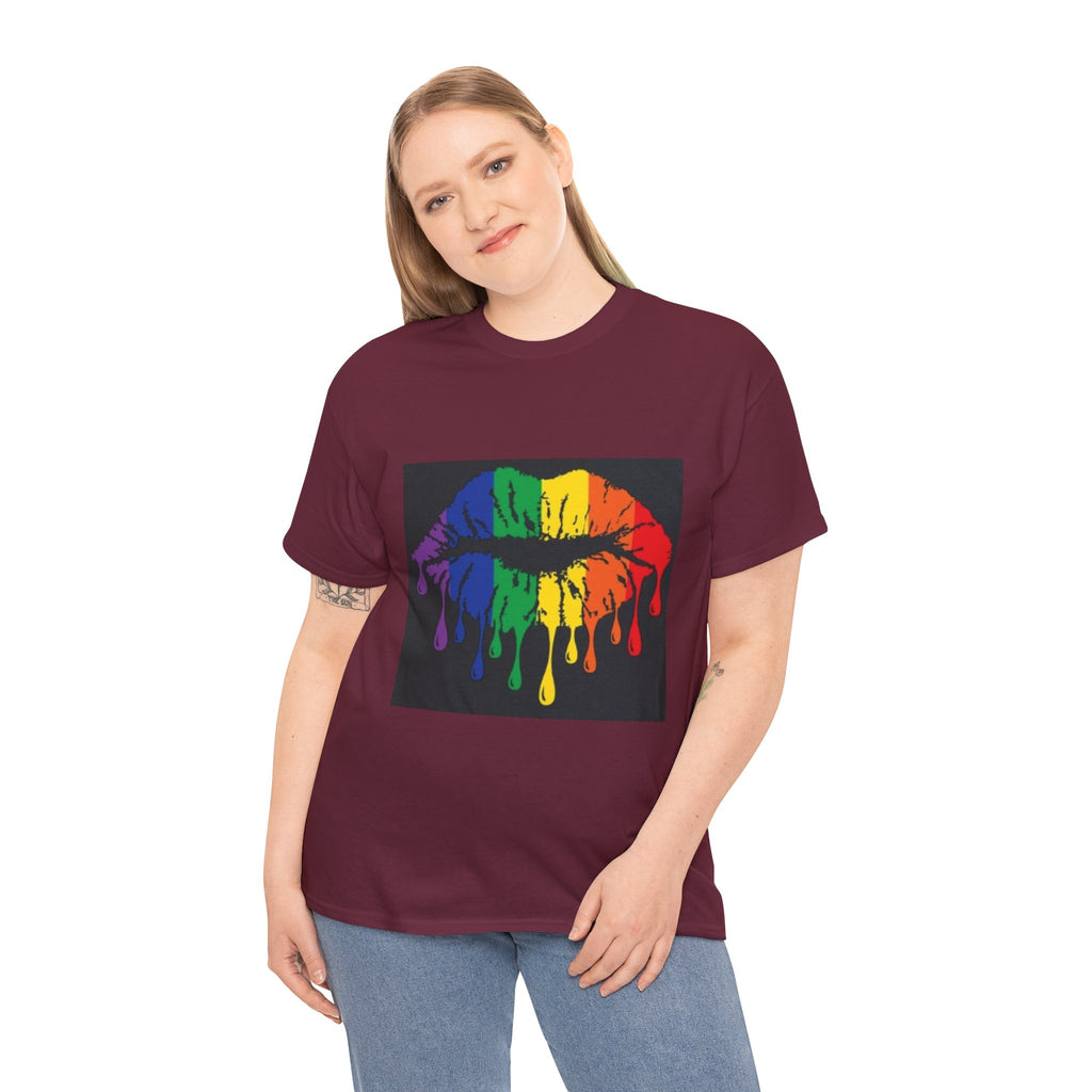 Rainbow Drip Kiss T-Shirt – LGBTQ+ Pride Graphic Tee