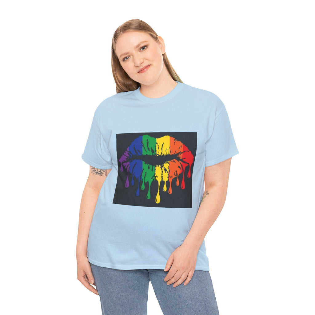 Rainbow Drip Kiss T-Shirt – LGBTQ+ Pride Graphic Tee
