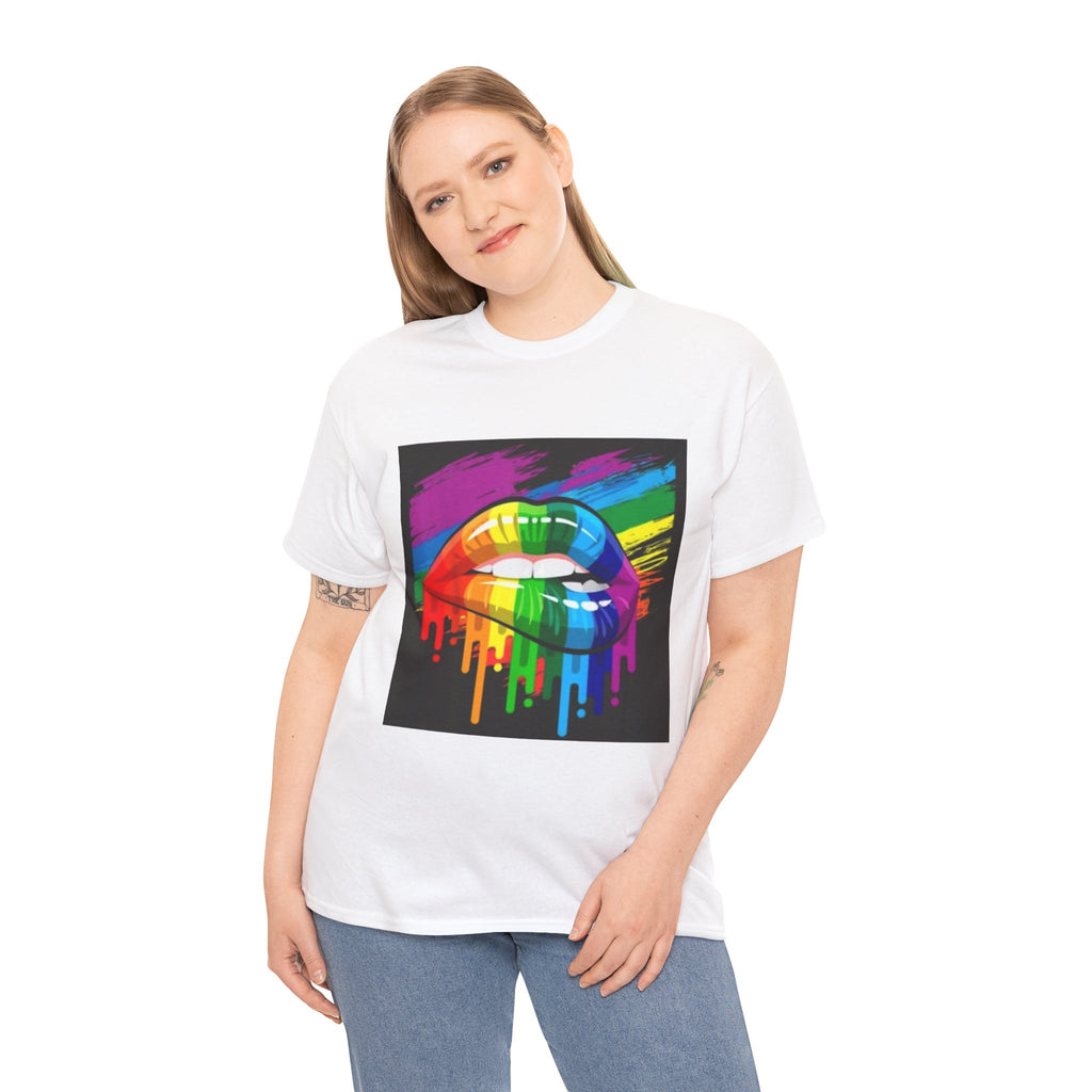 T-Shirt — Rainbow Drip Lips Pride Graphic Tee