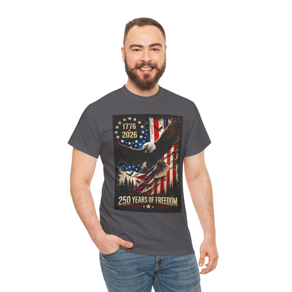 Patriotic Tee — 1776–2026 Bald Eagle "250 Years of Freedom" Shirt