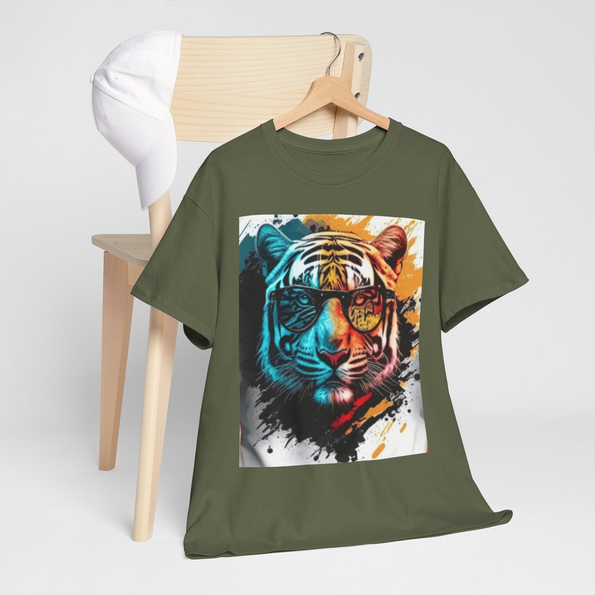 Tiger Portrait T-Shirt — Colorful Abstract Tiger Face Tee