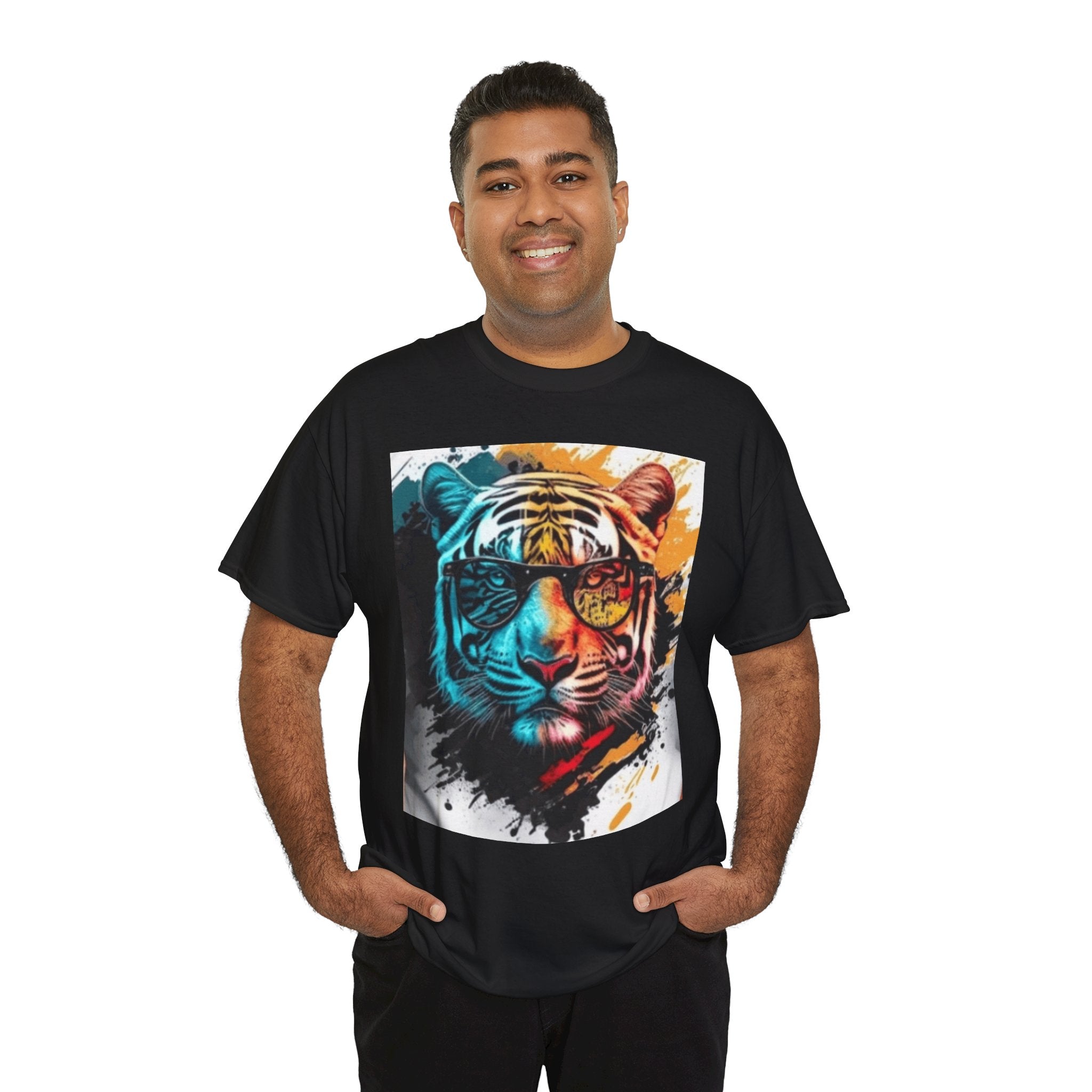 Tiger Portrait T-Shirt — Colorful Abstract Tiger Face Tee