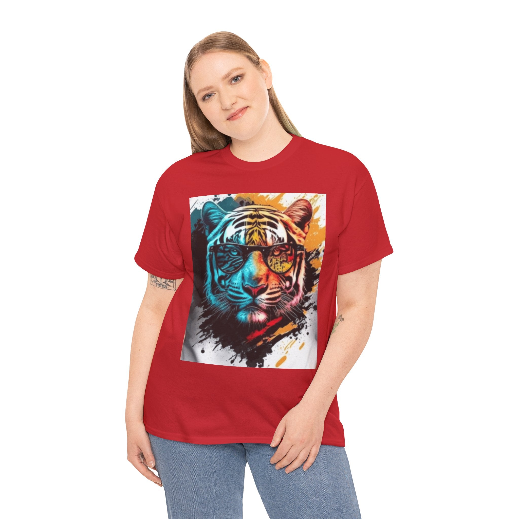 Tiger Portrait T-Shirt — Colorful Abstract Tiger Face Tee