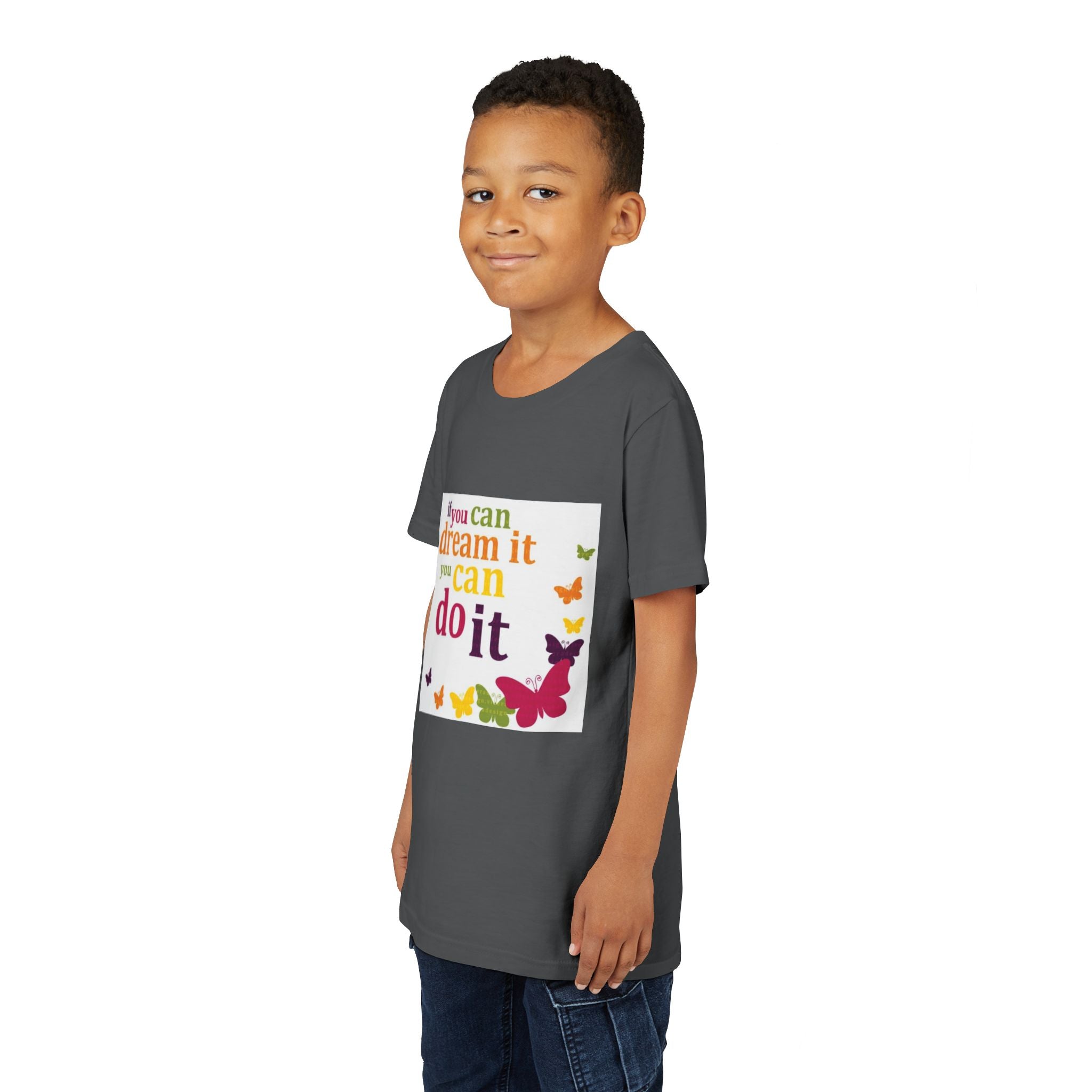 Youth Tee – "If You Can Dream It You Can Do It" Colorful Butterfly Inspirational Shirt