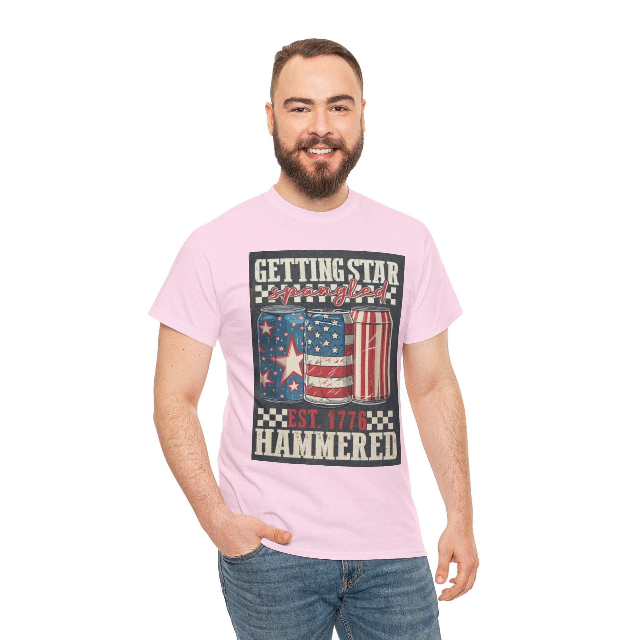 Getting Star Hammered Tee — Patriotic 4th of July Beer Can T-Shirt (Est. 1776)