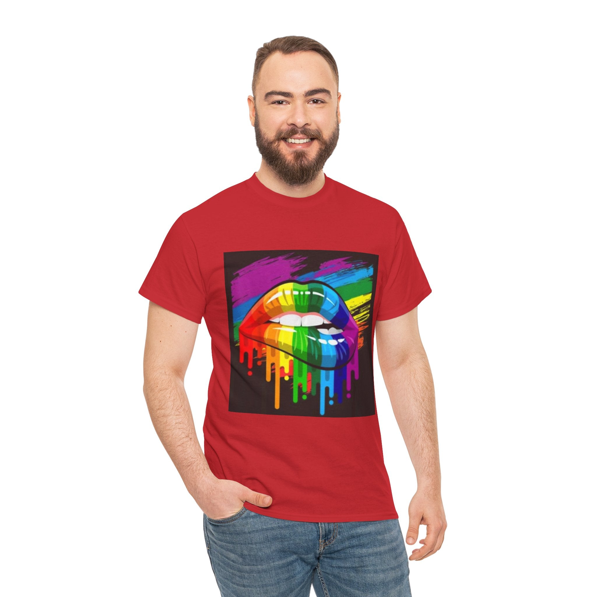 T-Shirt — Rainbow Drip Lips Pride Graphic Tee