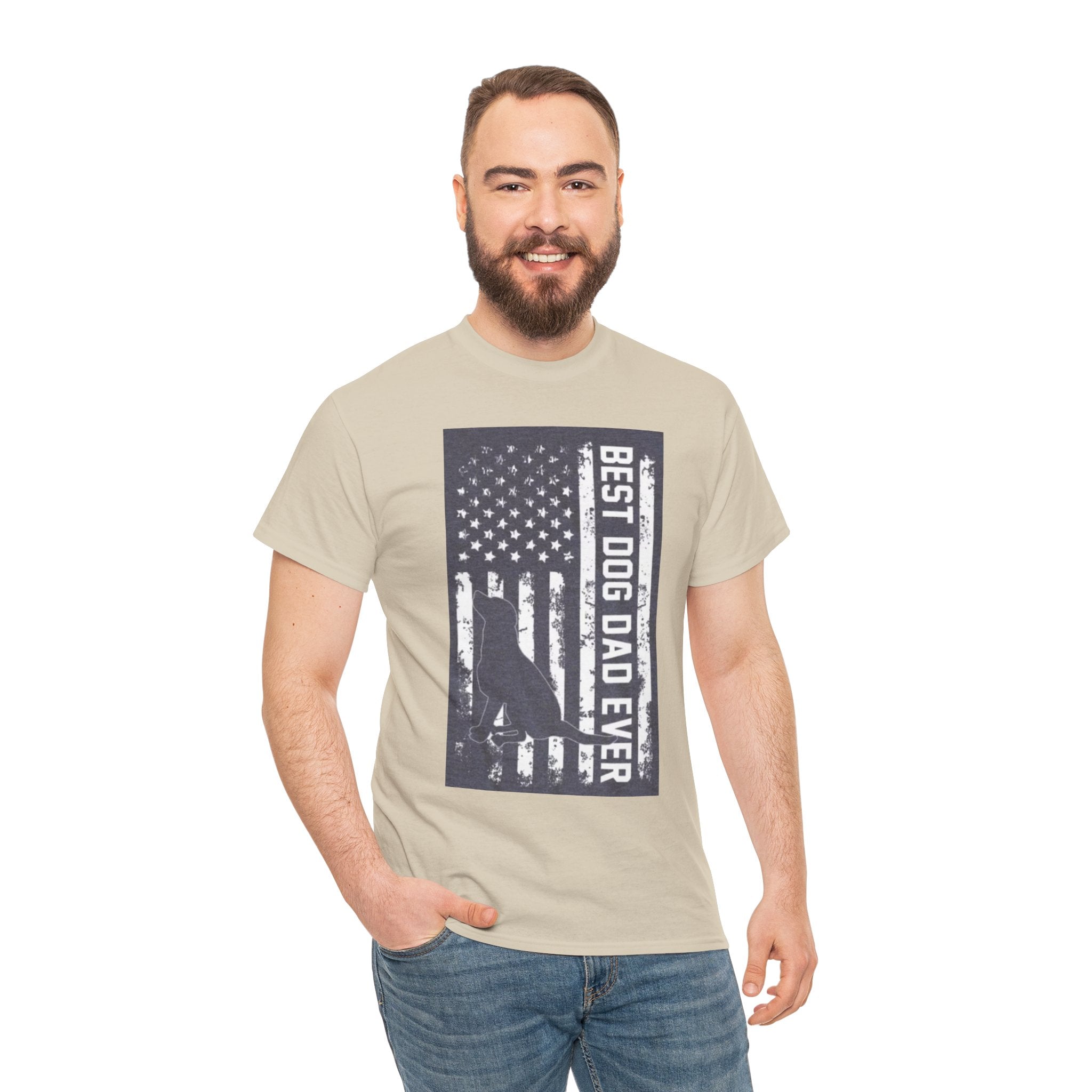 Best Dog Dad Ever T-Shirt – Patriotic American Flag Dog Dad Tee